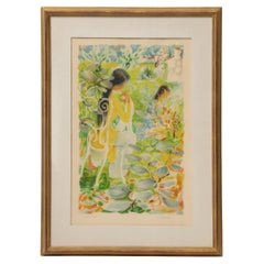 Le Pho lithograph Two Sisters