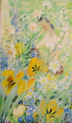 Fleurs et figures - Vietnamien/Français - 1970 - Impressionnisme - Peinture à l'huile