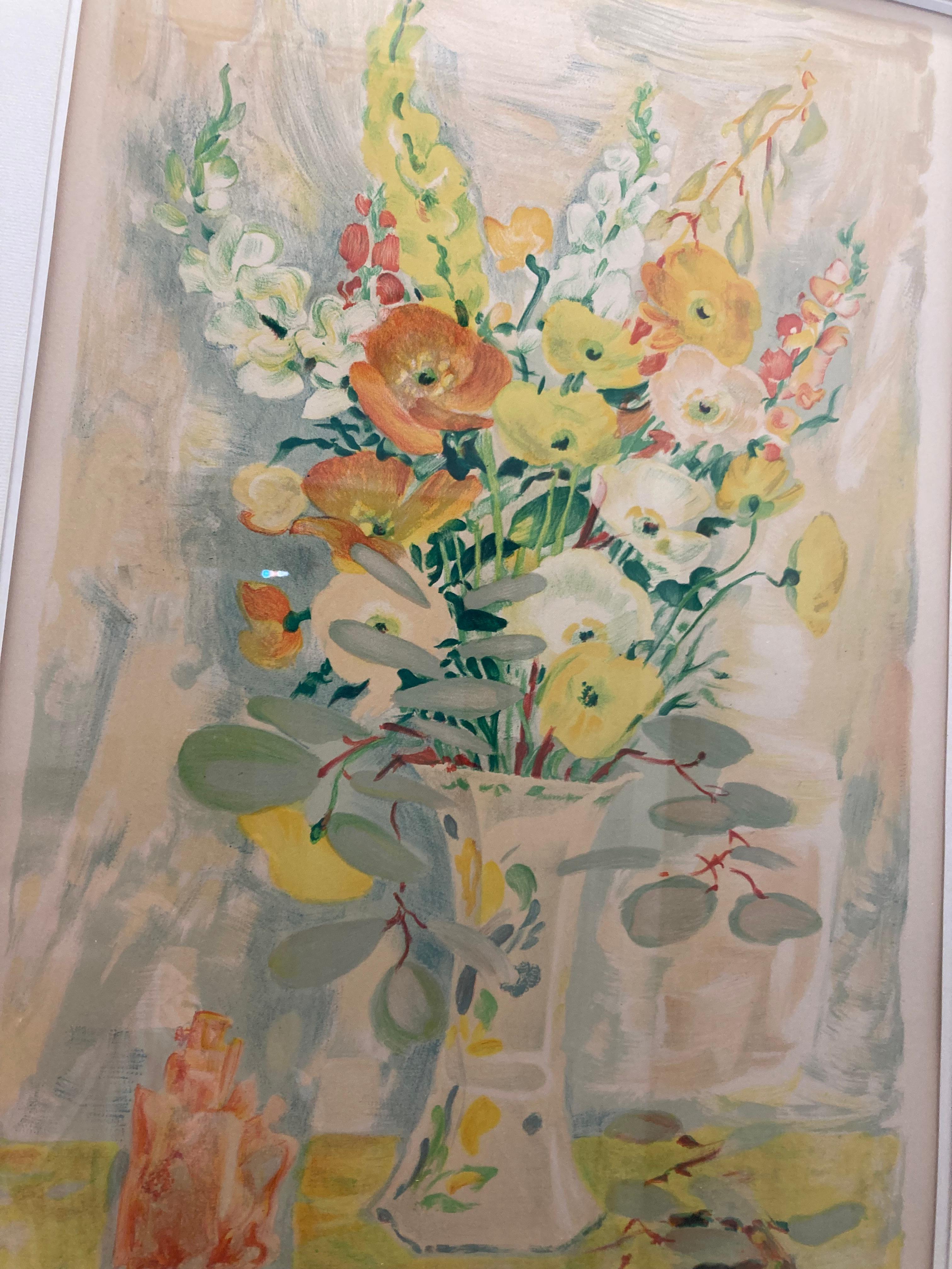 LE PHO Lithographie  E.A  Blumen (Französisch) im Angebot