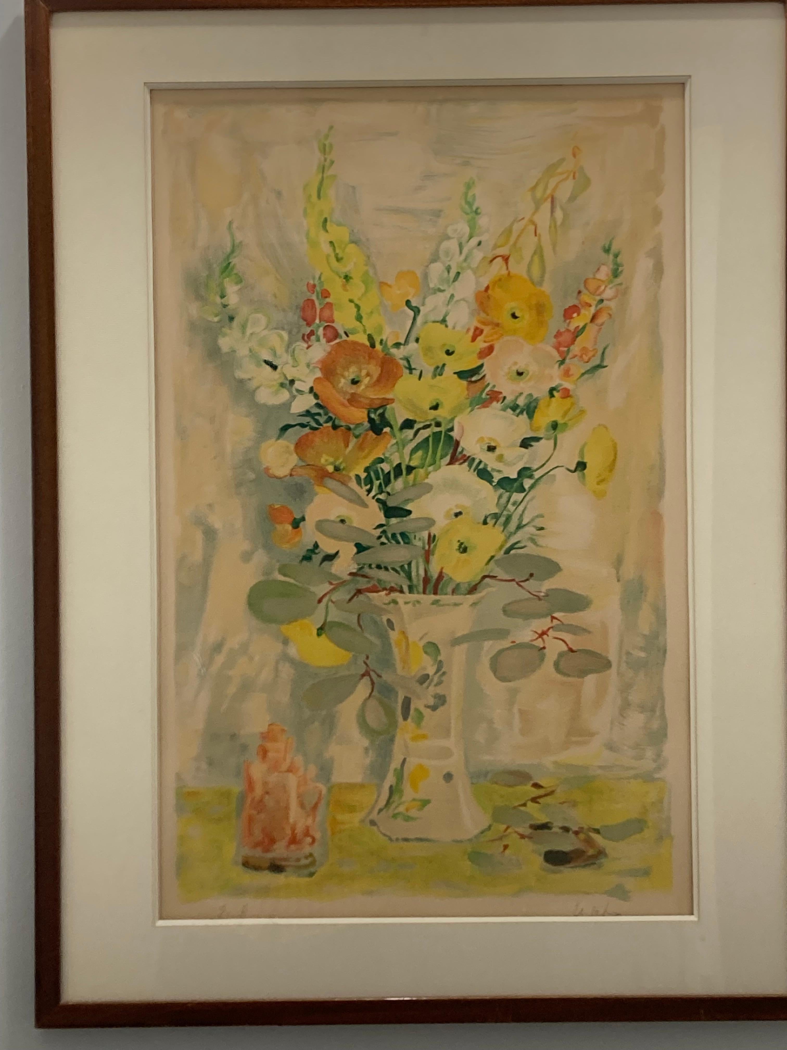 LE PHO Lithographie  E.A  Blumen im Zustand „Gut“ im Angebot in Jersey City, NJ