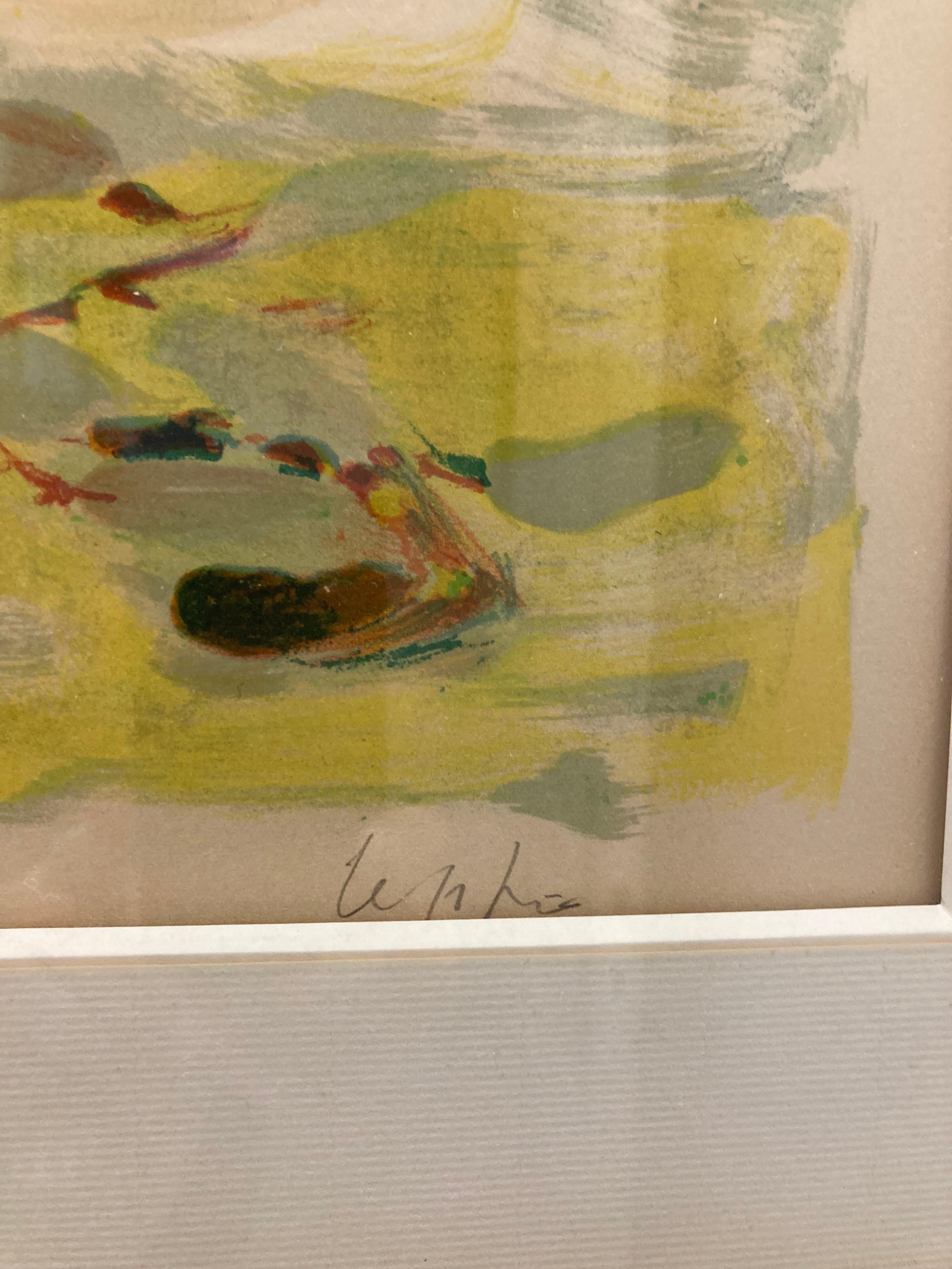 LE PHO Lithographie  E.A  Blumen (Glas) im Angebot