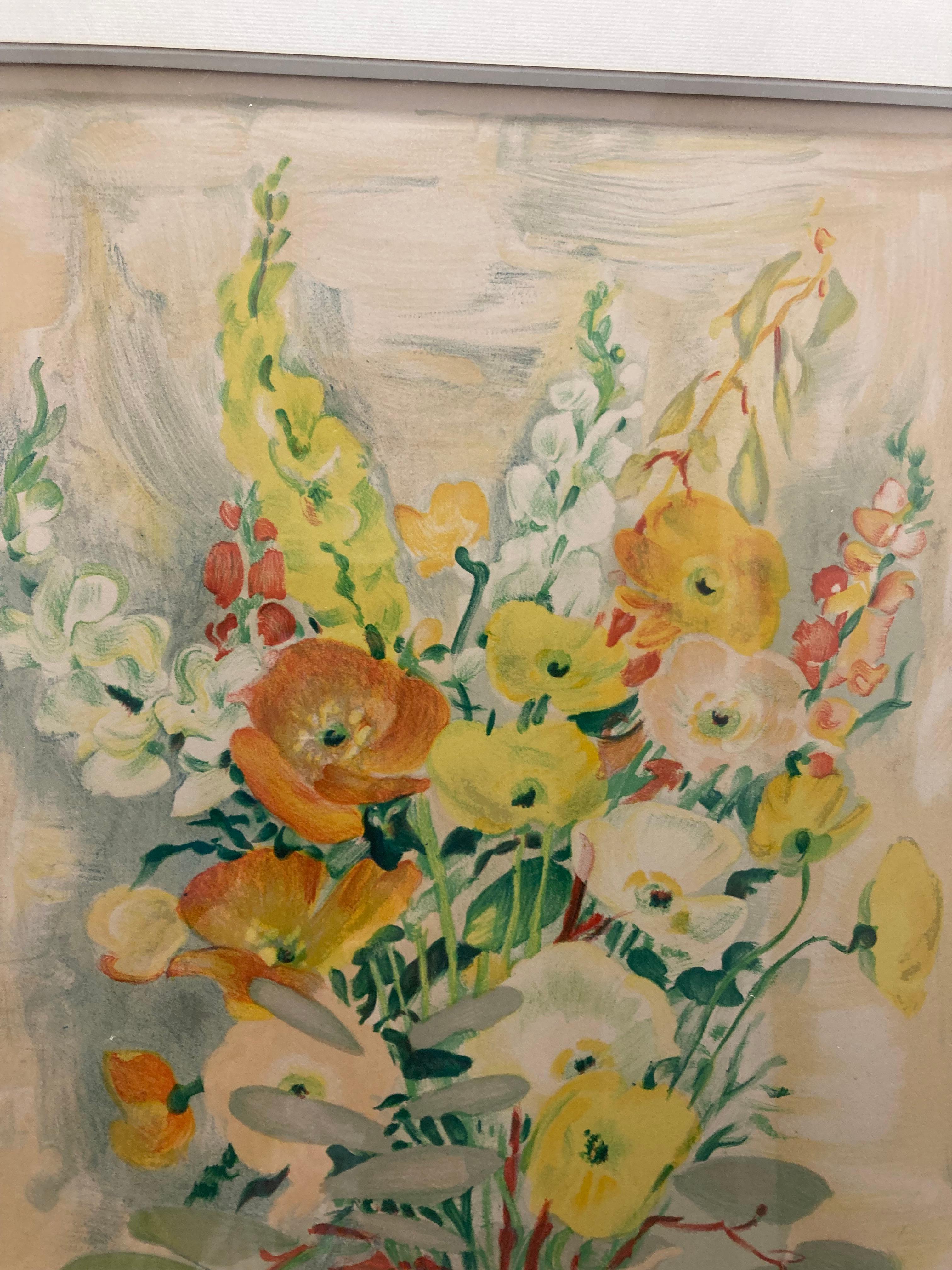 LE PHO Lithographie  E.A  Blumen im Angebot 1