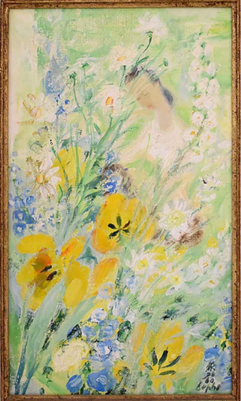 Flores y figuras  Fleurs et personnages - Ramo de flores vietnamita - Print de Le Pho