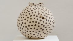 Le Poisson Globe Beige Sandstone Vase by Lou Thomas
