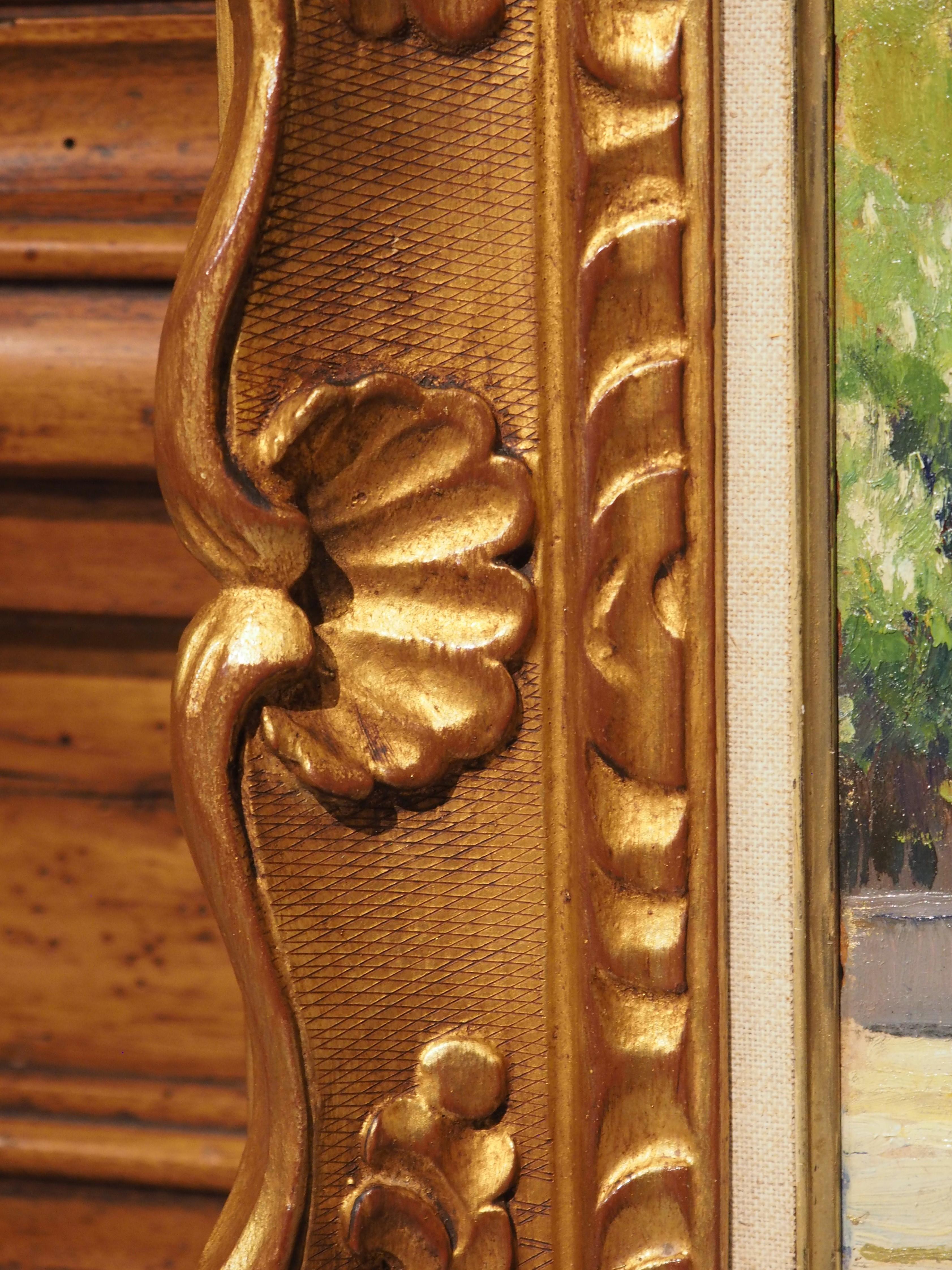 Milieu du XXe siècle Peinture Le Pont Neuf dans un cadre en bois doré par Ansaloni, datée de 1944 en vente