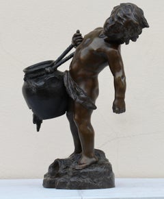 "Le Pot Cassé" a French Bronze Sculpture by Auguste Moreau