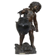 "Le Pot Cassé" a French Bronze Sculpture by Auguste Moreau