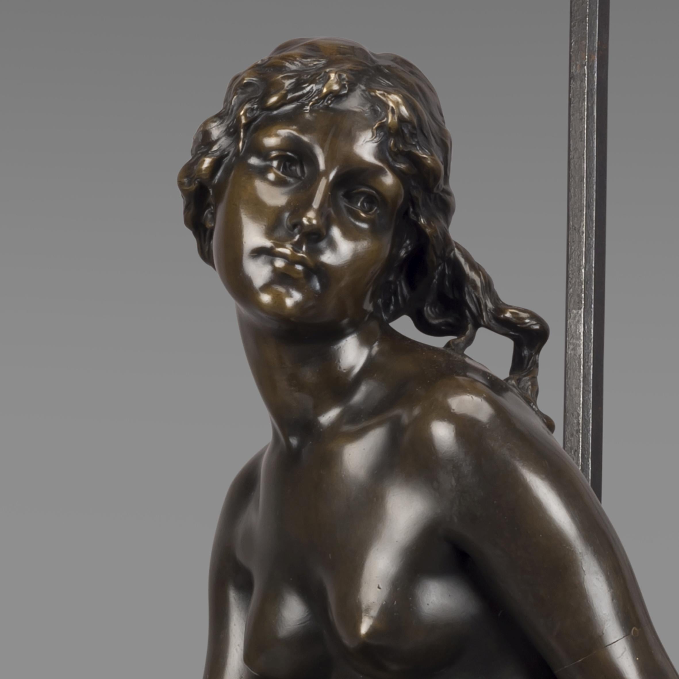 Patinated 'Le Puits Qui Parle' an Exhibition Bronze, Paul Eugène Mengin French, circa 1900 For Sale