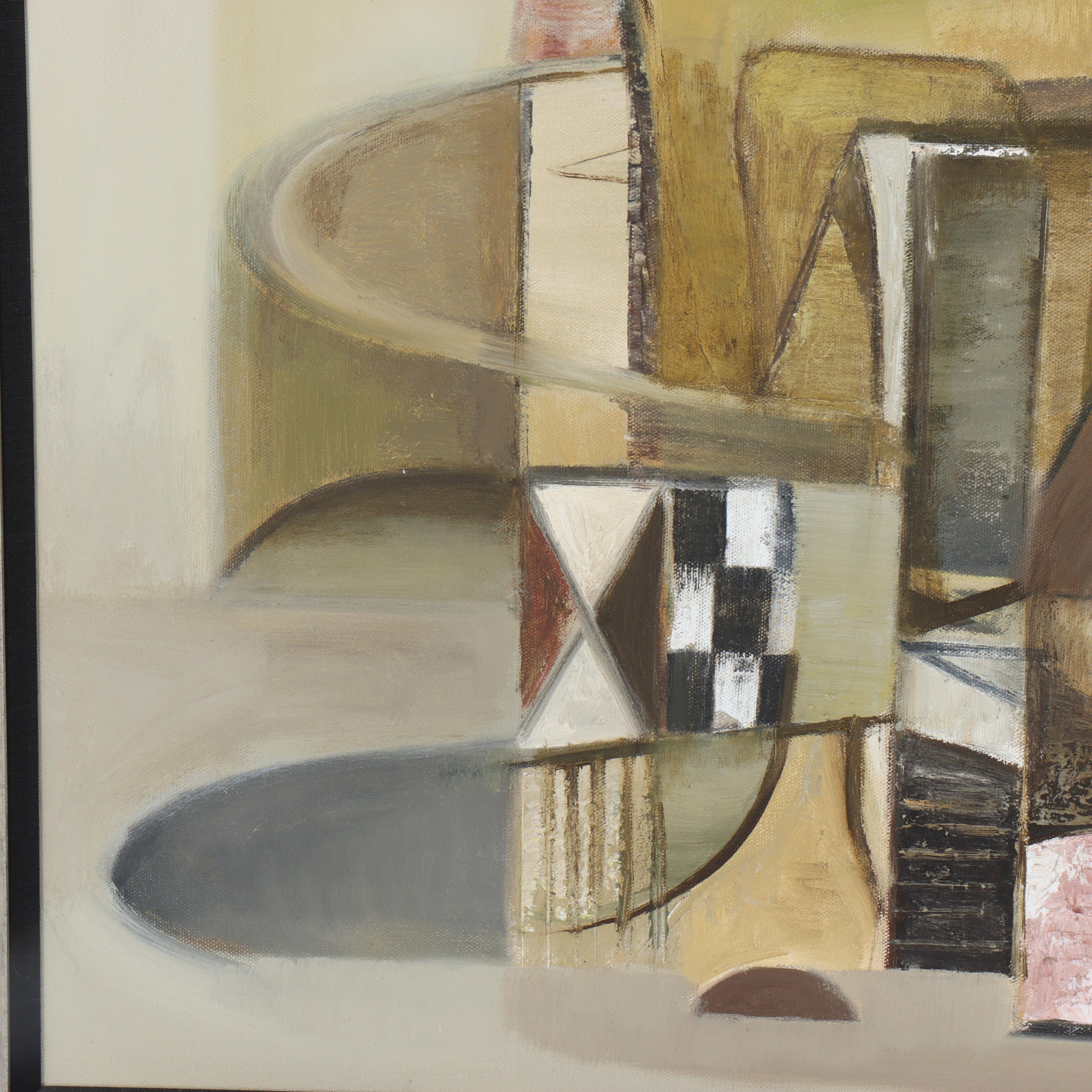 abstrakter weiblicher Akt (Grau), Abstract Painting, von Le Quy Tong