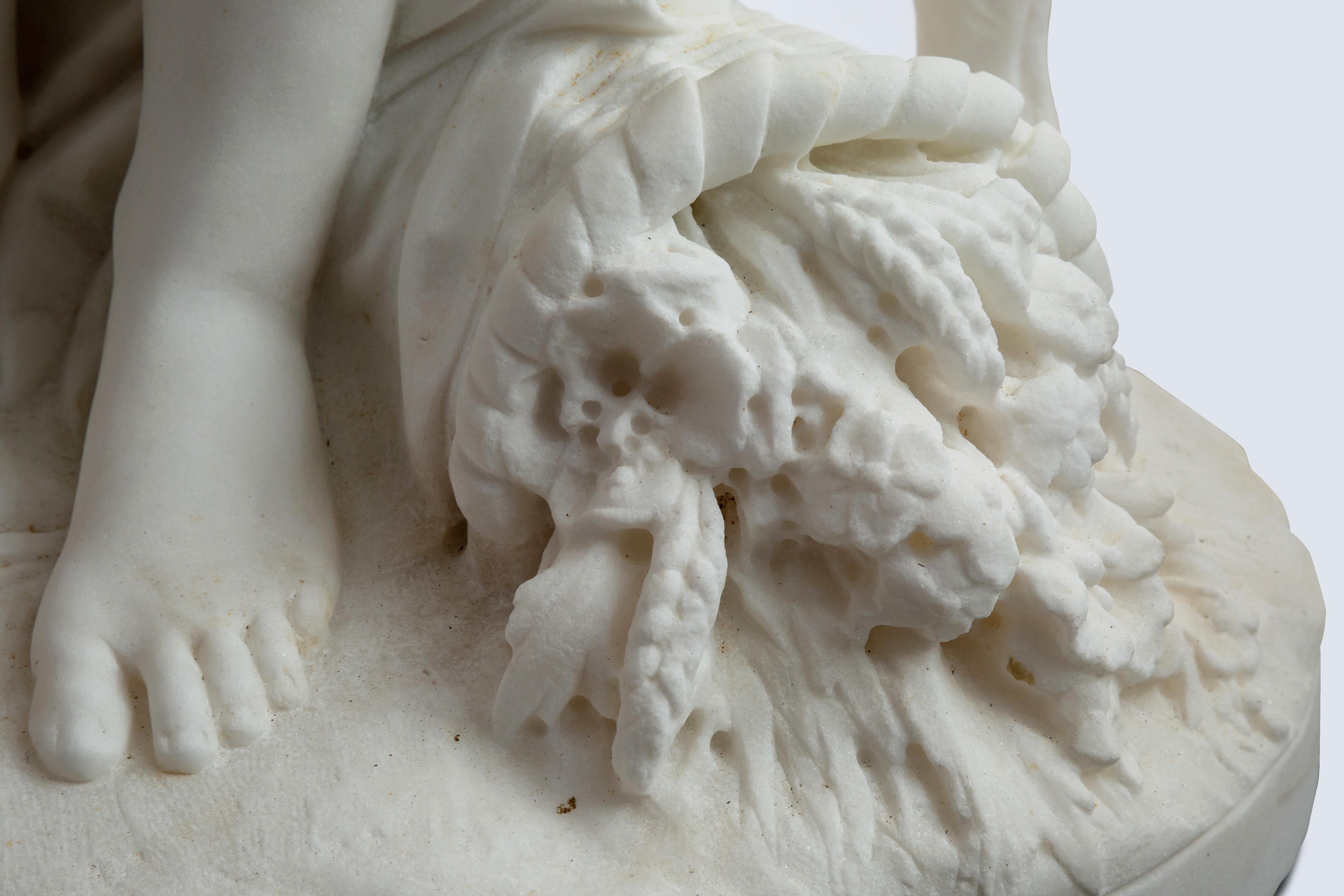 Le Retour des Champs ‘Return from the Harvest’ Carrara Marble, Signed and Dated 5