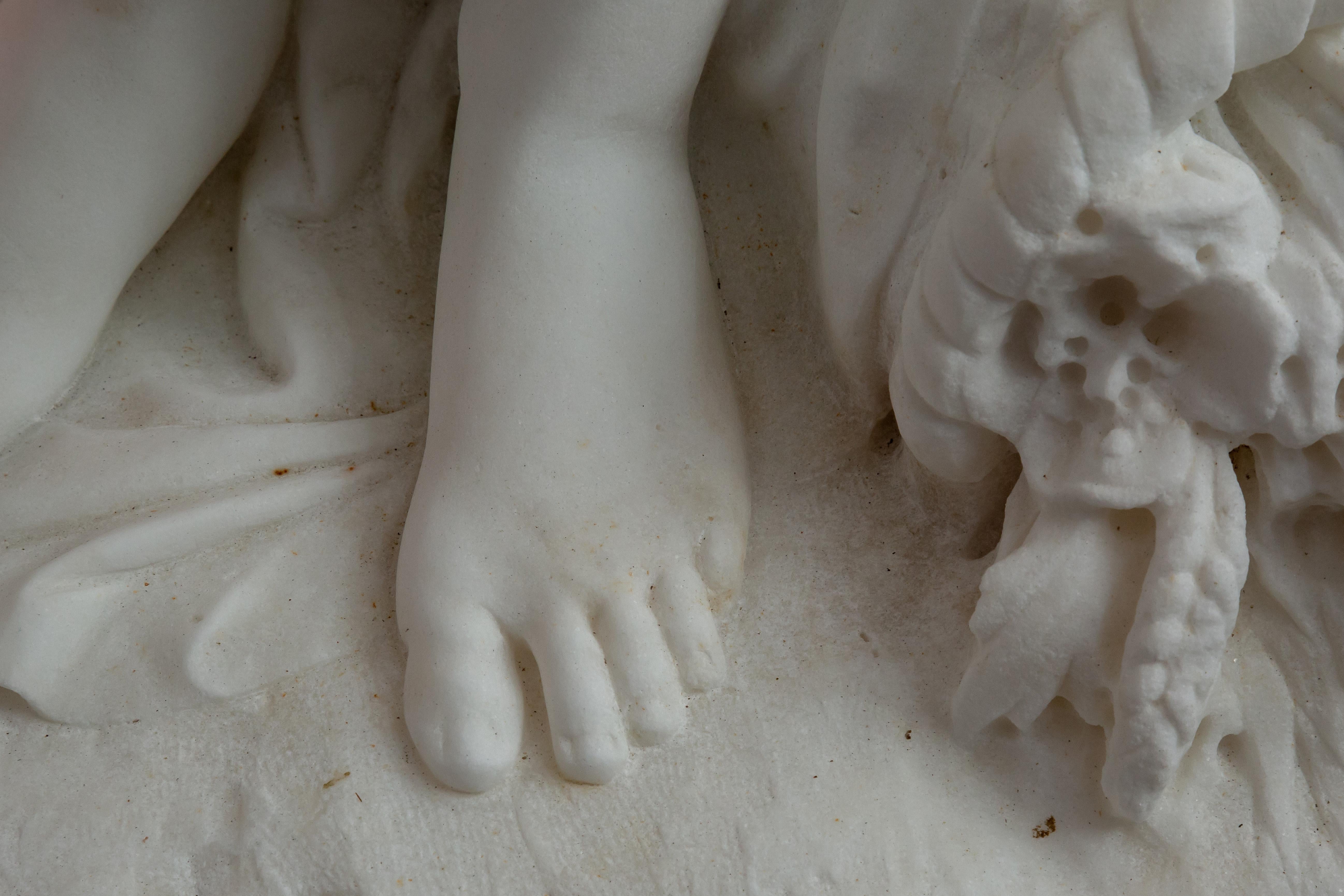 Le Retour des Champs ‘Return from the Harvest’ Carrara Marble, Signed and Dated 6