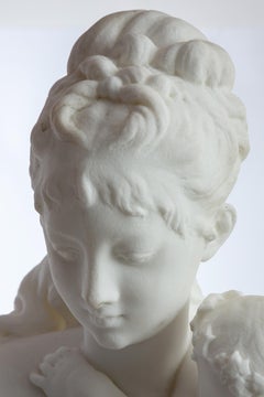 Le Retour des Champs ‘Return from the Harvest’ Carrara Marble, Signed and Dated