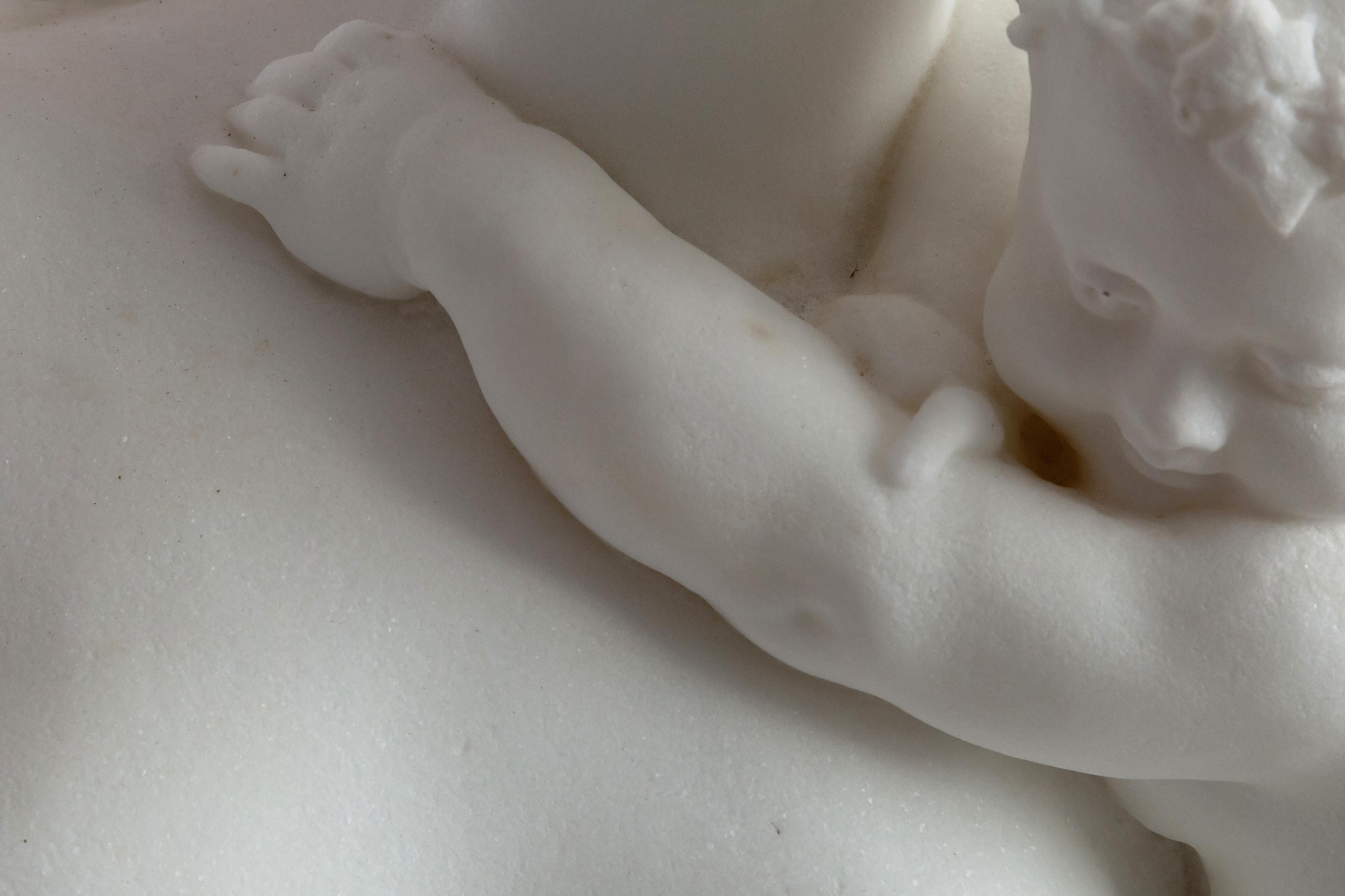 Le Retour des Champs ‘Return from the Harvest’ Carrara Marble, Signed and Dated 1