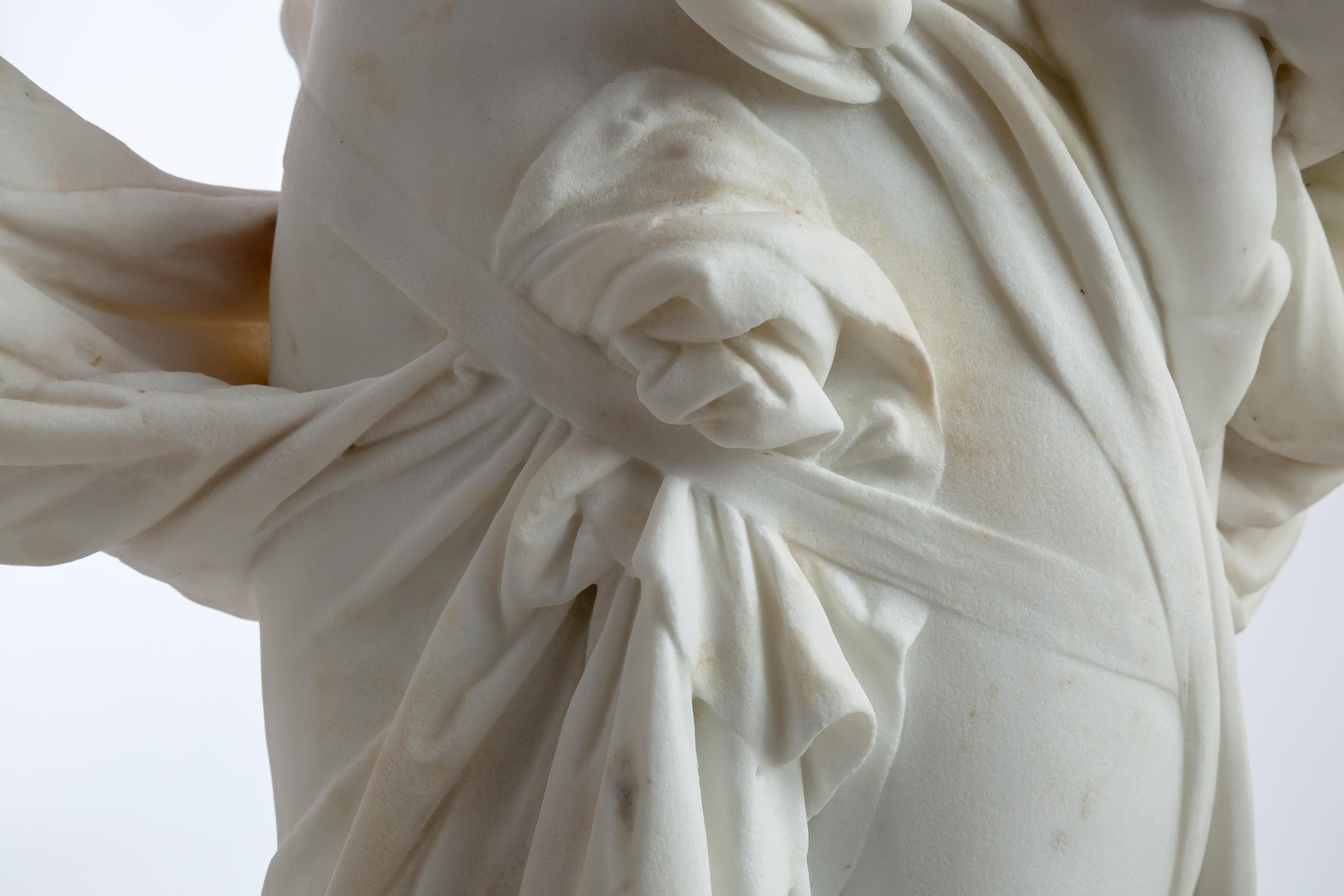 Le Retour des Champs ‘Return from the Harvest’ Carrara Marble, Signed and Dated 2