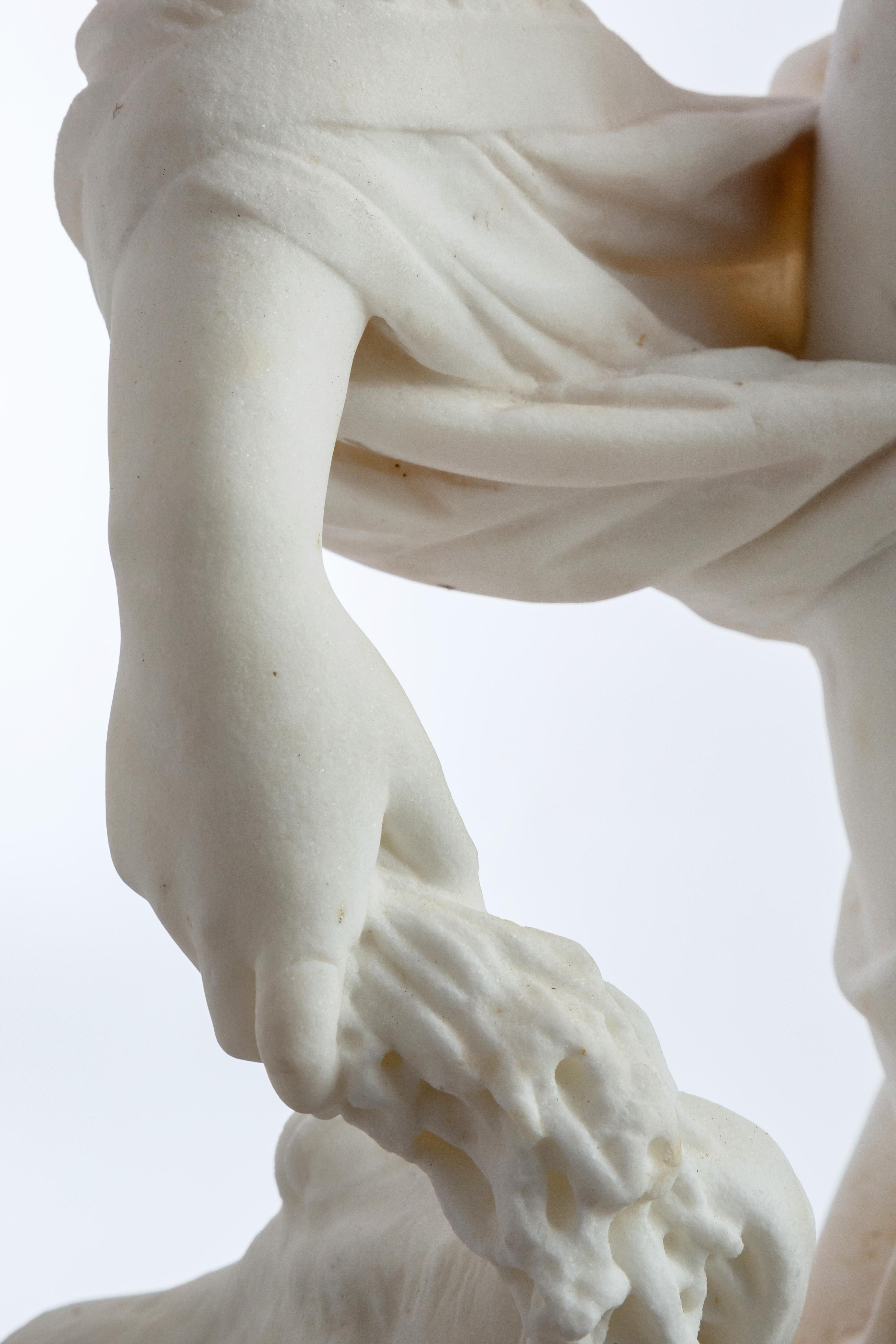Le Retour des Champs ‘Return from the Harvest’ Carrara Marble, Signed and Dated 4