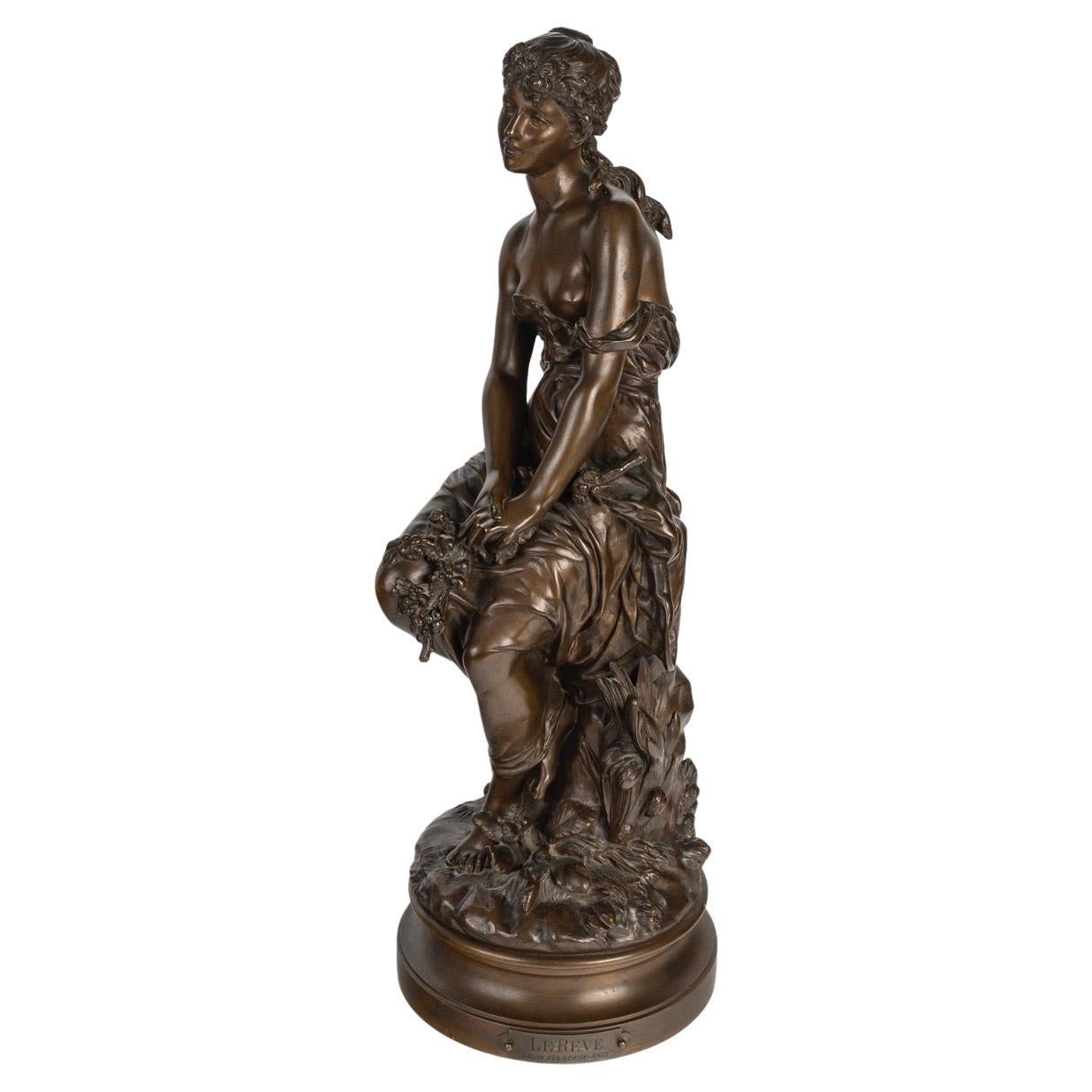 "Le. Rêve"- Hippolyte François Moreau (1832-1927) Scultura figurativa in bronzo