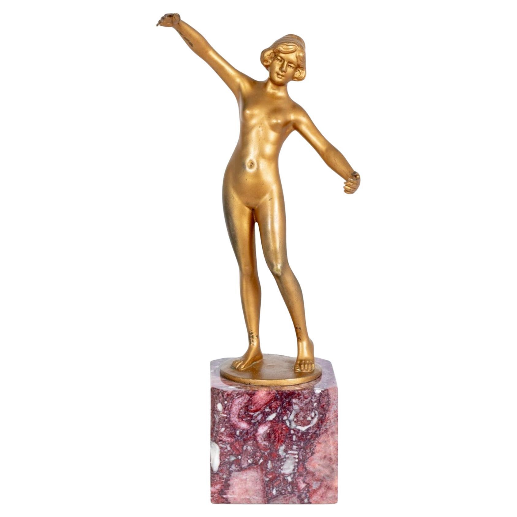 "Le Reveil" Art Deco Gilt Bronze For Sale