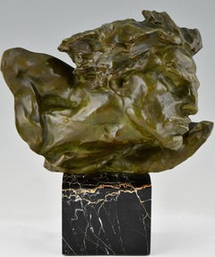 Le Rhone Art Deco bronze sculpture of a man signed by André César Vermare