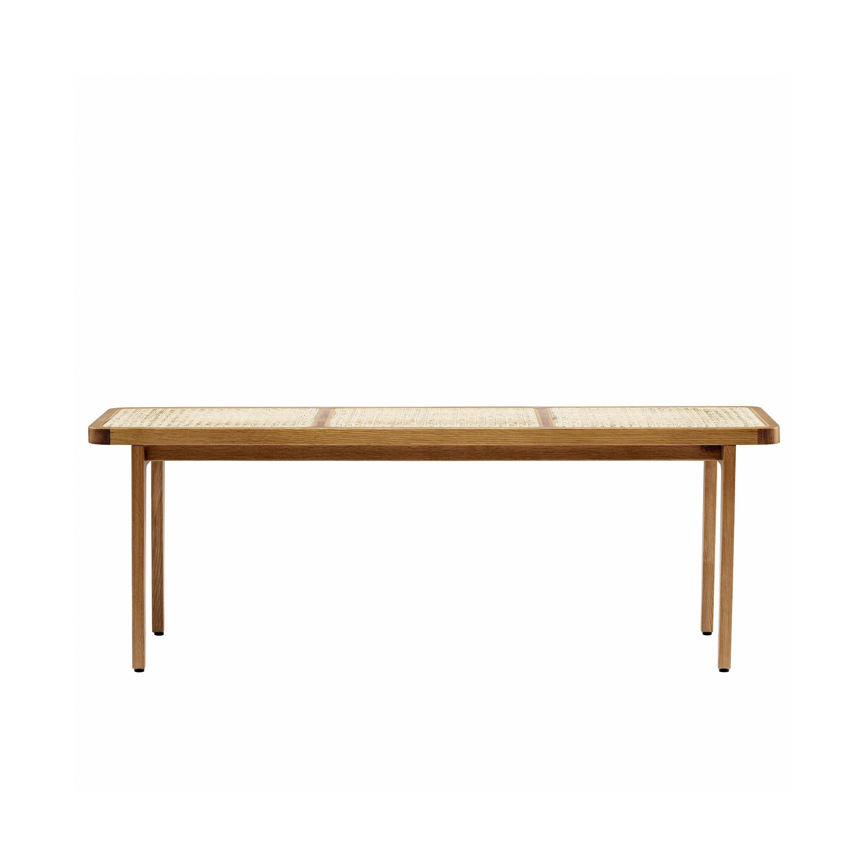 LE ROI BENCH
by Kristian Sofus Hansen & Tommy Hyldahl

Named after the French word for “King”, Le Roi Bench is made of solid oak with inlaid natural French rattan. Inspired by the French colonial style furniture the Le Roi Bench is both timeless and
