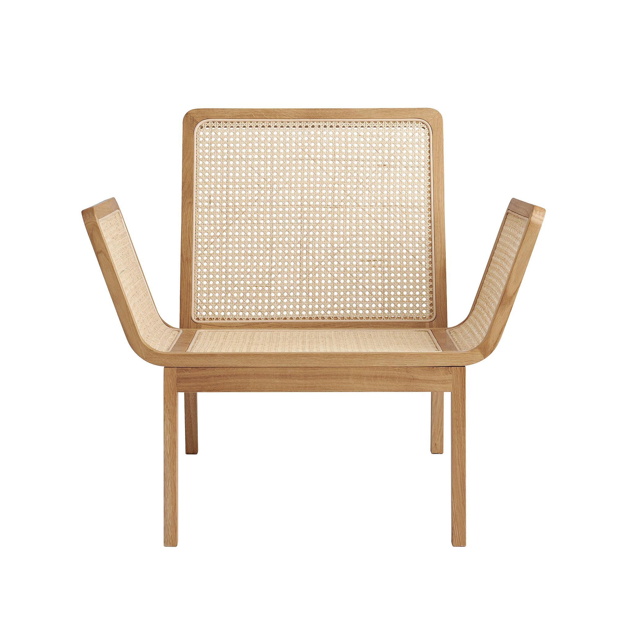 Scandinavian Modern 'Le Roi Chair' by Norr11, Natural Oak and Rattan For Sale