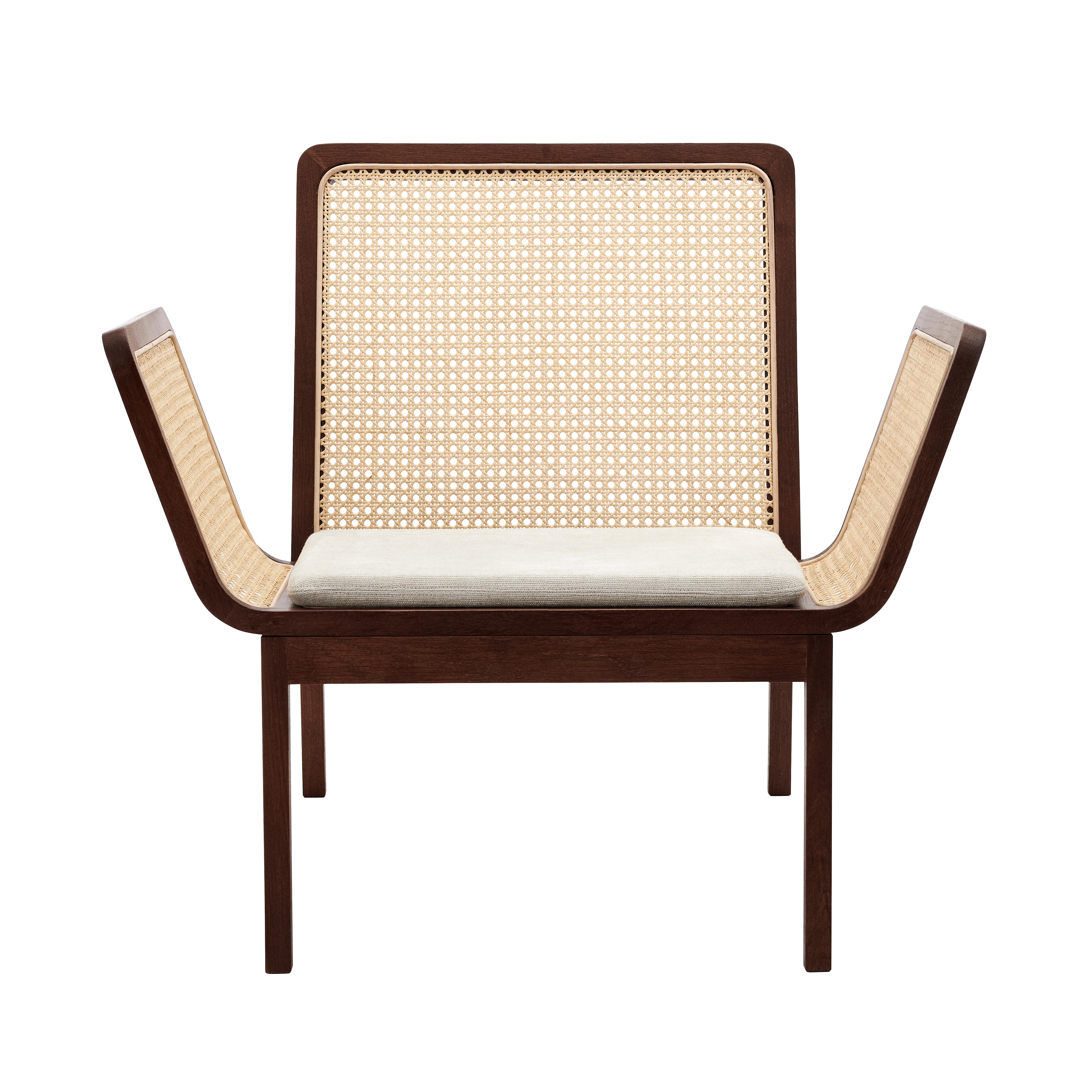 Scandinavian Modern 'Le Roi Chair' by Norr11, Smoked Oak and Rattan For Sale