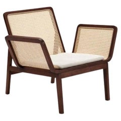 Le Roi Rattan Chair with Linen Col 37 Cushion and Dark Smoked Oak Frame