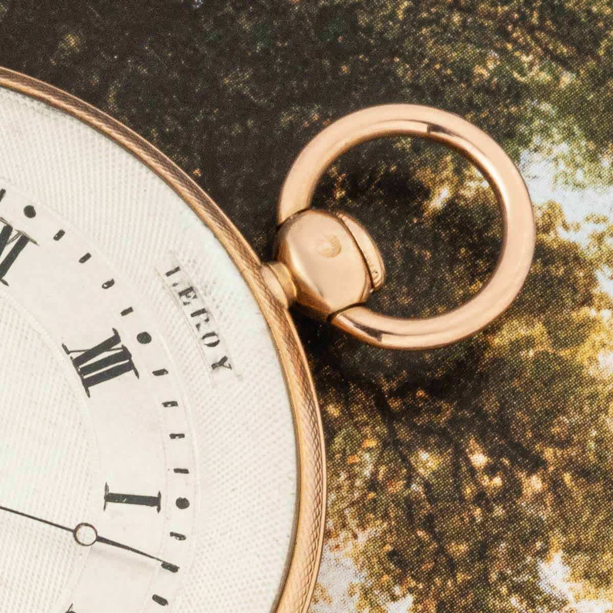 Le Roy et Fils. A Rare 18ct Rose Gold Quarter Repeater Keywind Lever Openface Pocket Watch, C1830.

Dial: The superb Silver engine turned dial with Roman numeral outer minute track in a concentric ring with engine turning to the middle of the dial.