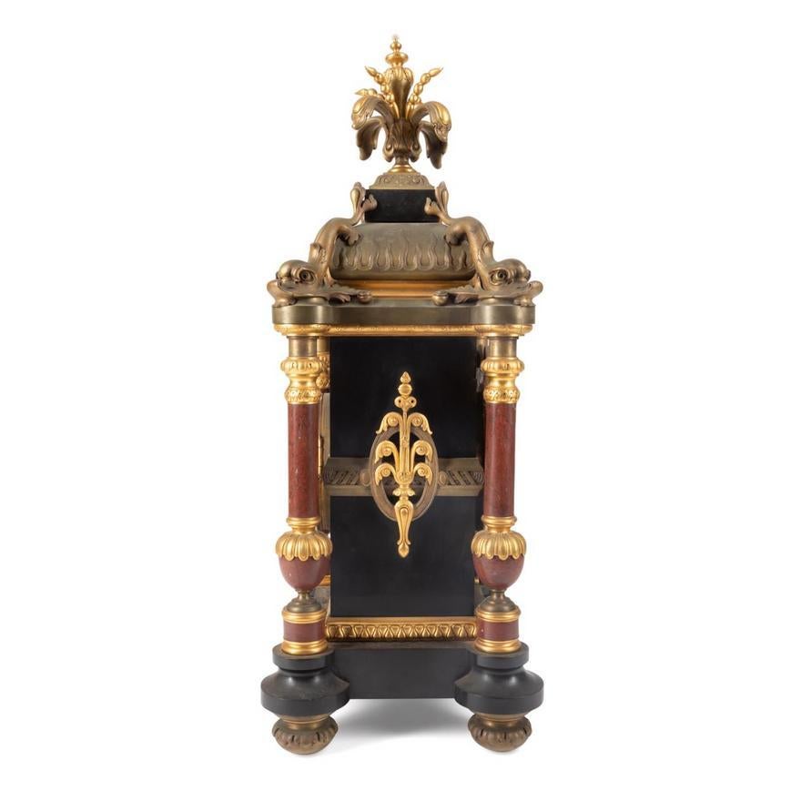 Le Roy & Fils Baroque Revival Partial Gilt Clock For Sale 1