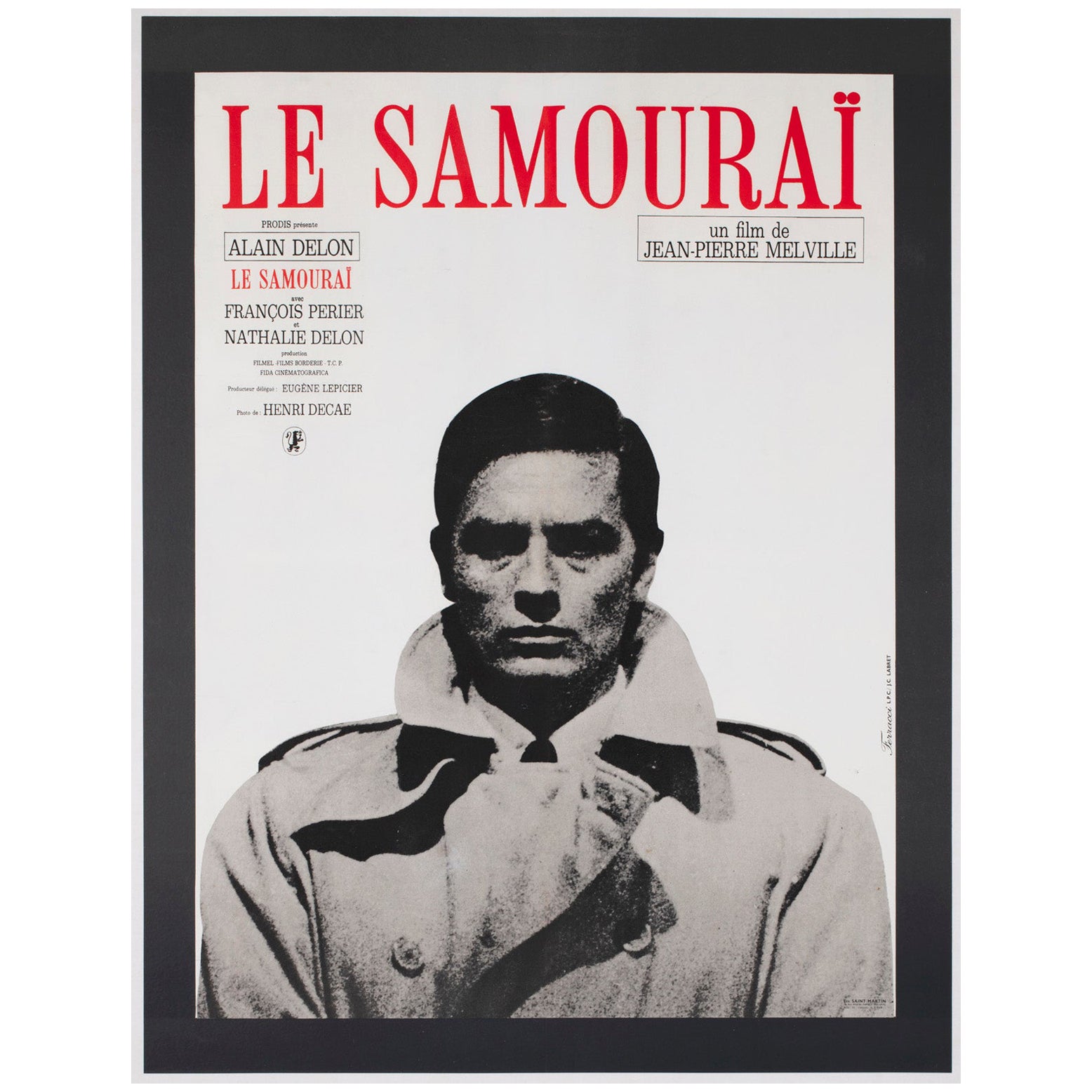 Le Samourai 1967 Affiche du film moyen français en vente
