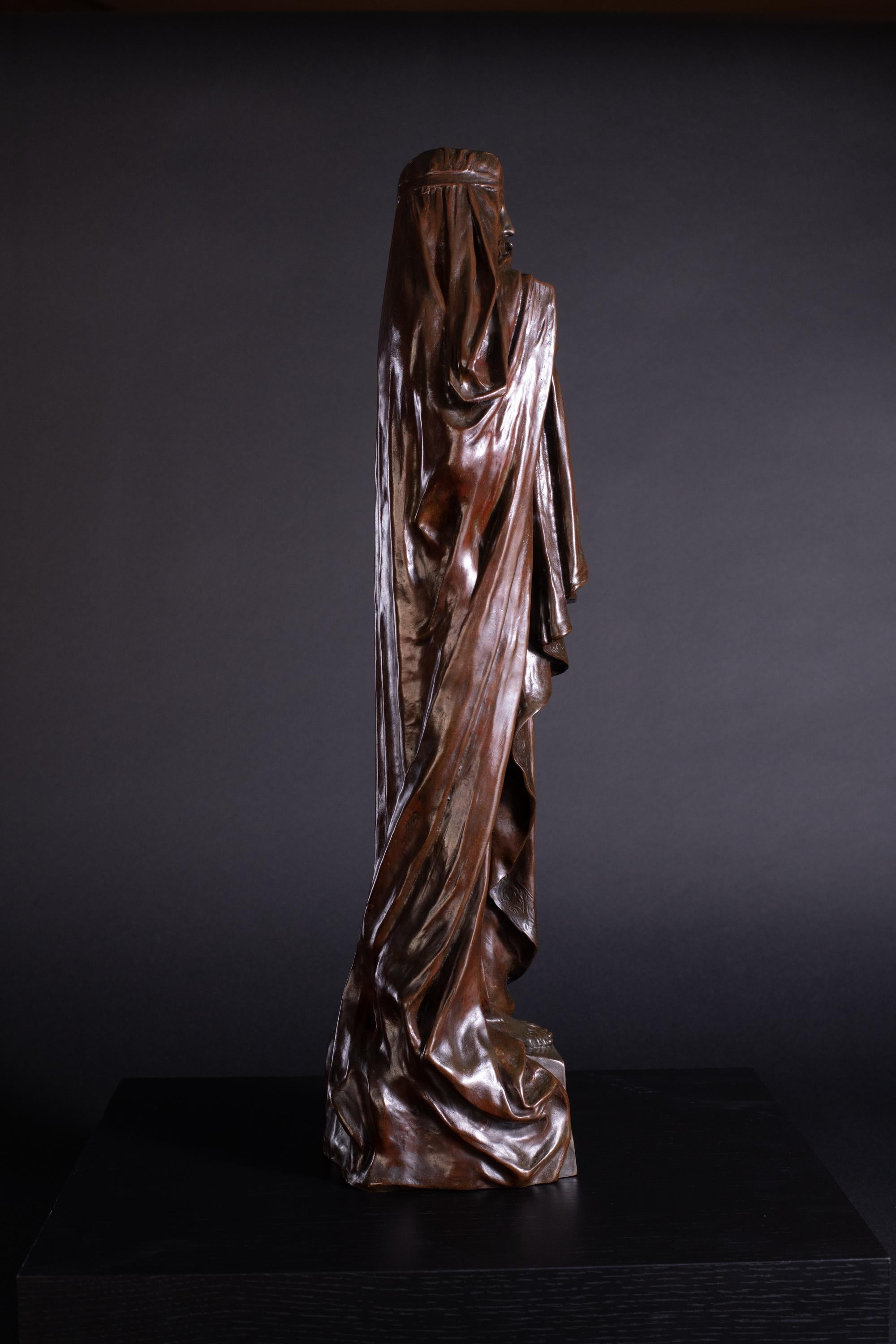 Jugendstil-Bronze-Skulptur „Le Secret“ von Pierre Felix Masseau im Angebot 3