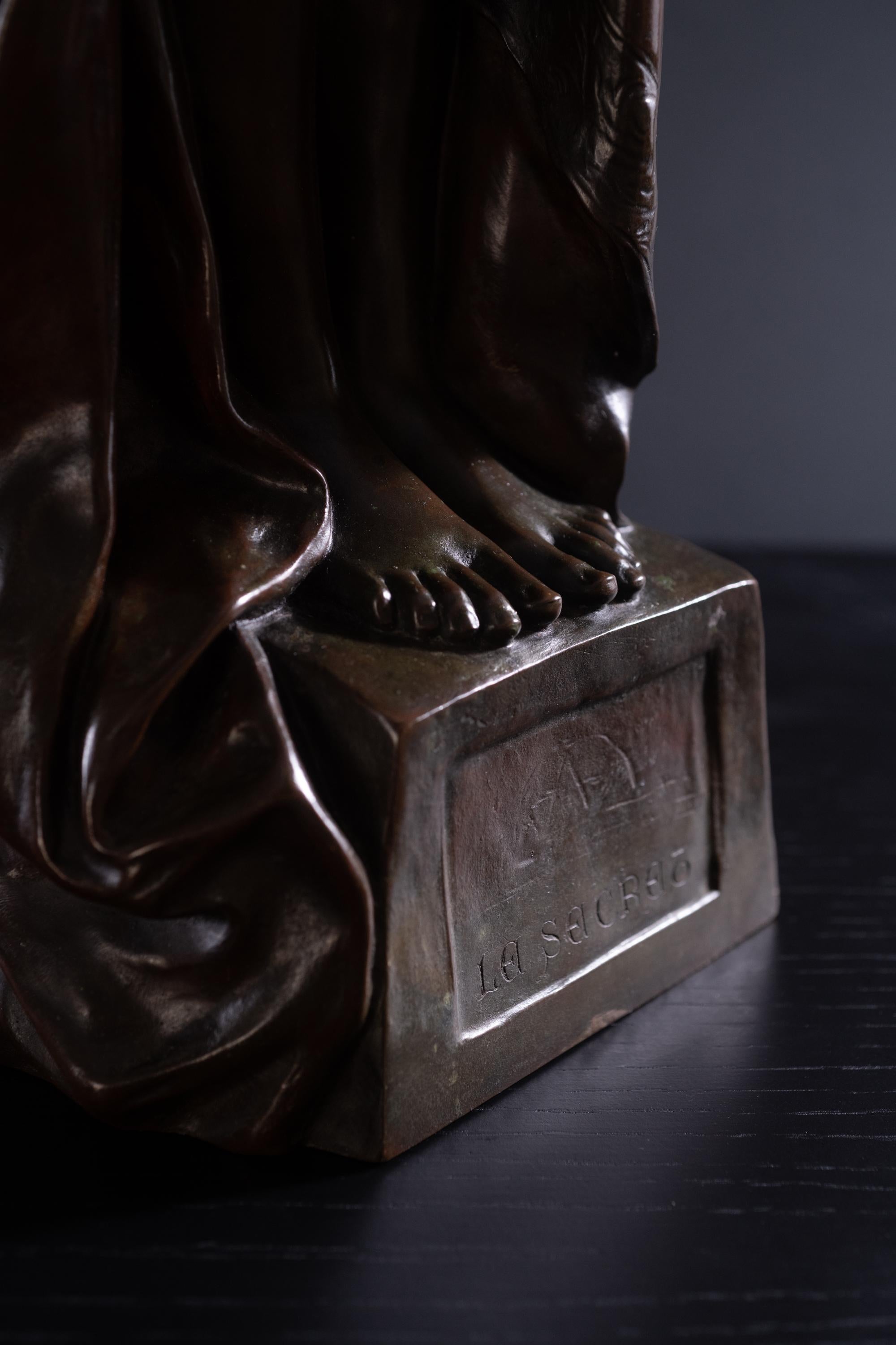 « Le secret » - Sculpture en bronze Art nouveau de Pierre Felix Masseau en vente 8