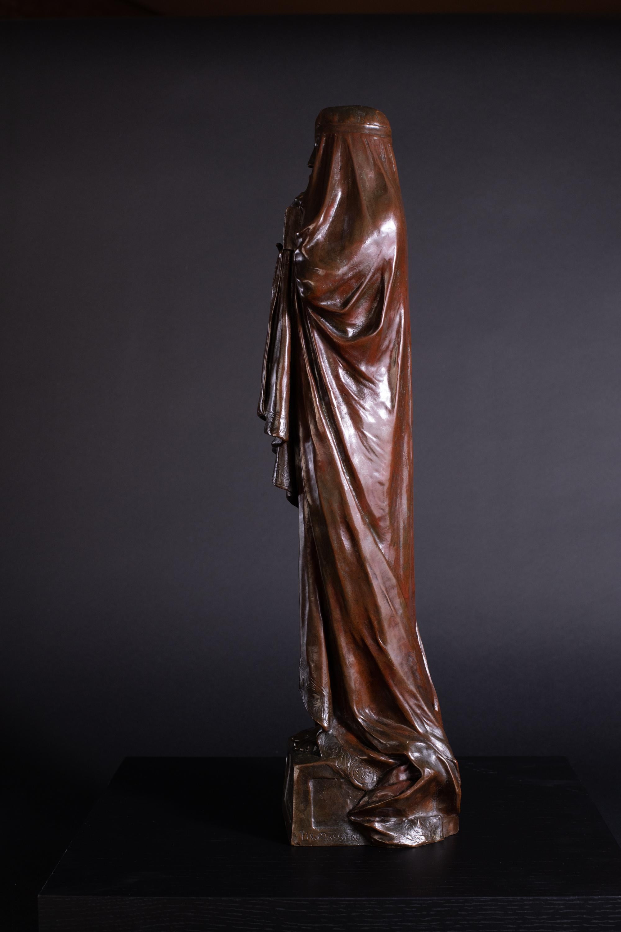 « Le secret » - Sculpture en bronze Art nouveau de Pierre Felix Masseau Bon état - En vente à Chicago, US
