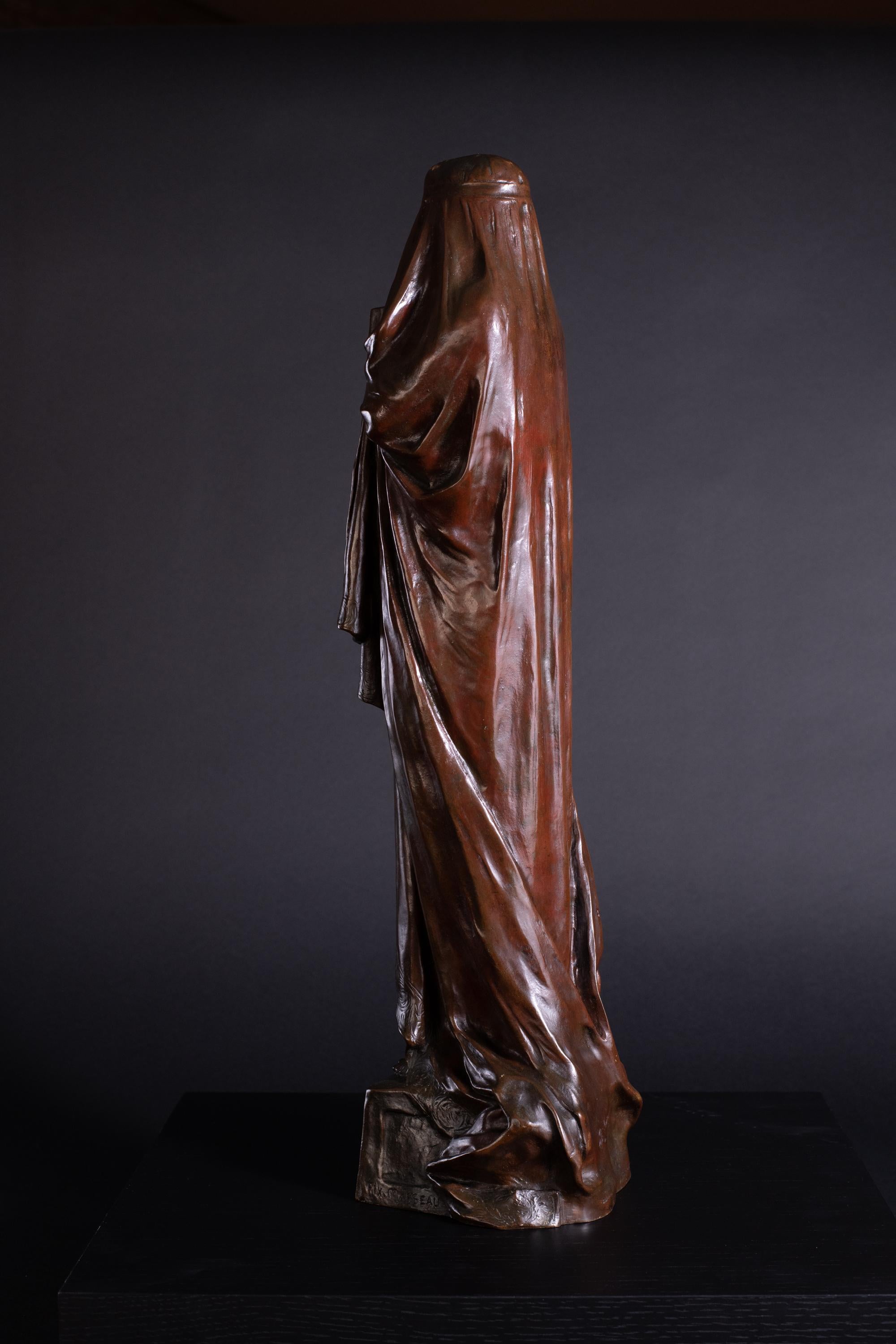 Fin du XIXe siècle « Le secret » - Sculpture en bronze Art nouveau de Pierre Felix Masseau en vente