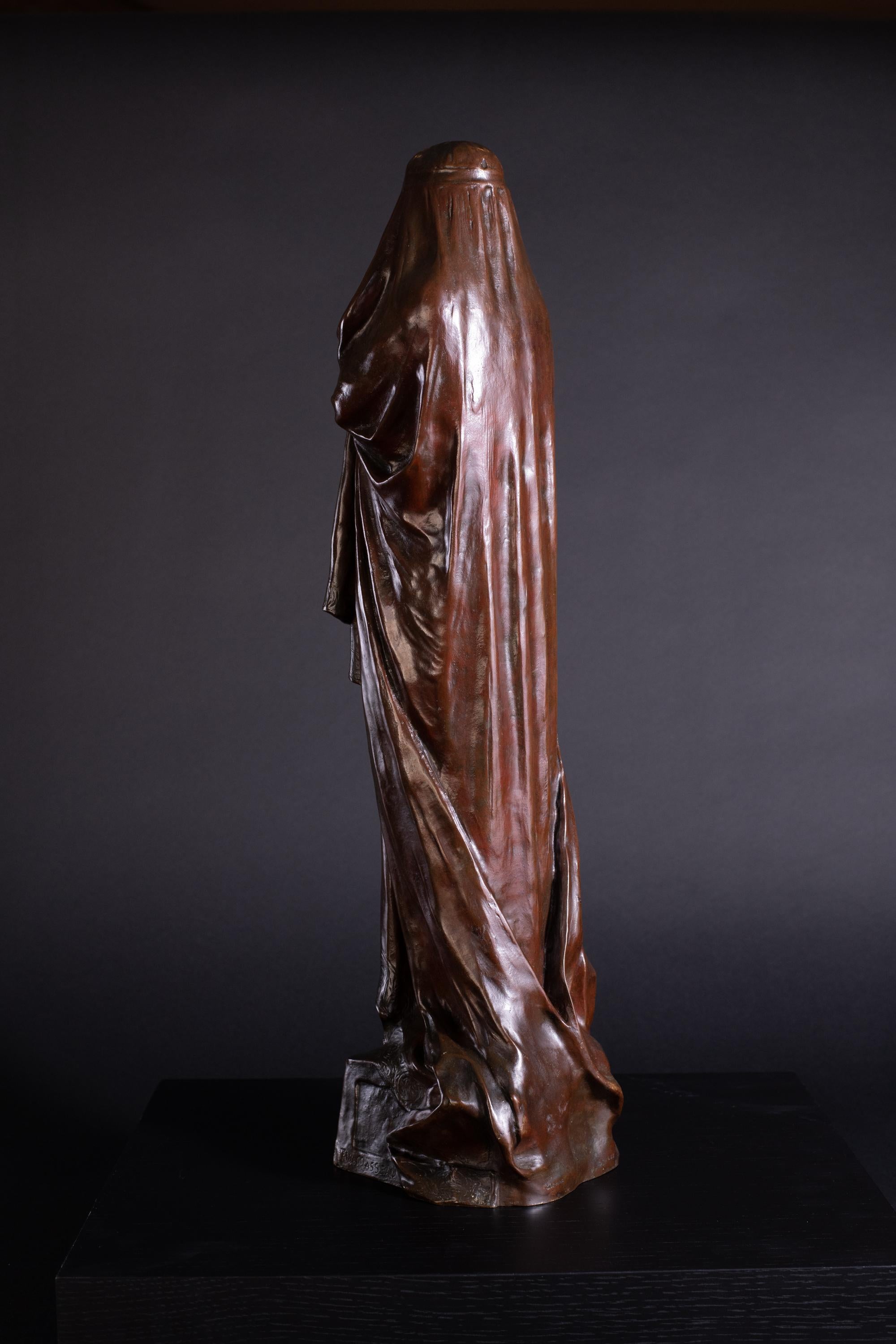 Jugendstil-Bronze-Skulptur „Le Secret“ von Pierre Felix Masseau im Angebot 1
