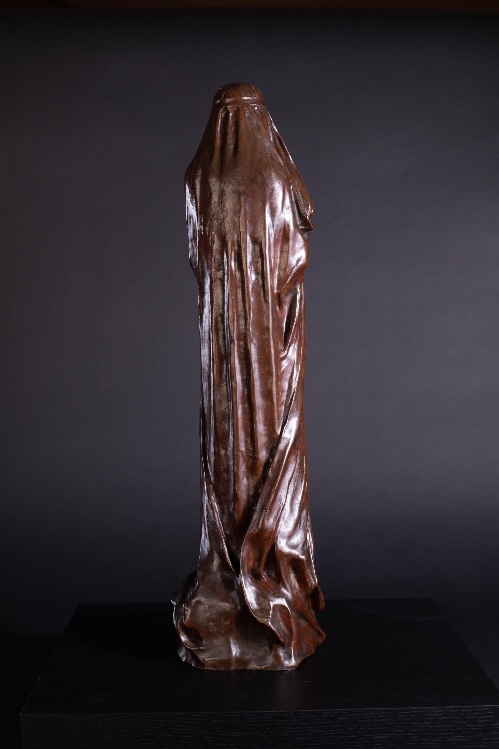Jugendstil-Bronze-Skulptur „Le Secret“ von Pierre Felix Masseau im Angebot 2