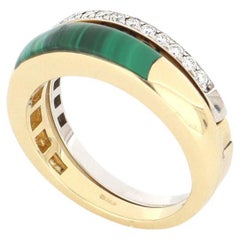 Le Secret Ring with Diamonds and Malachite