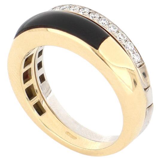 Le Secret Ring with Diamonds and Onyx