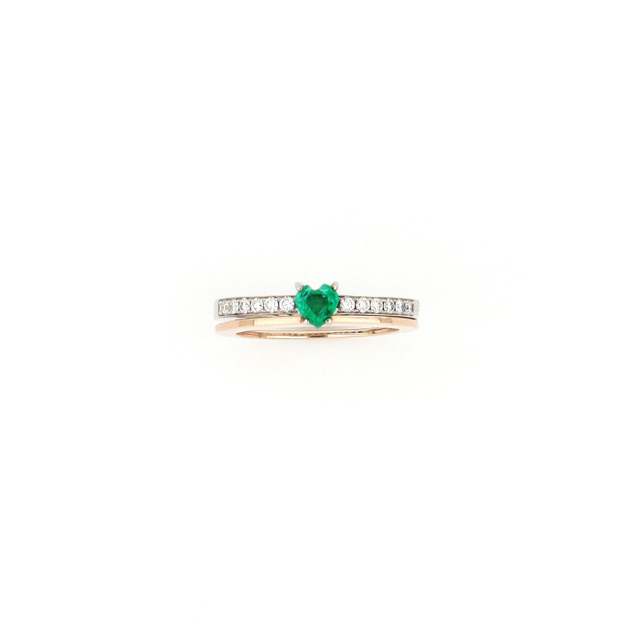 For Sale:  Le Secret Ring with Heart Cut Emerald and Diamonds 4