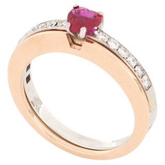 Le Secret Ring with Heart Cut Ruby and Diamonds