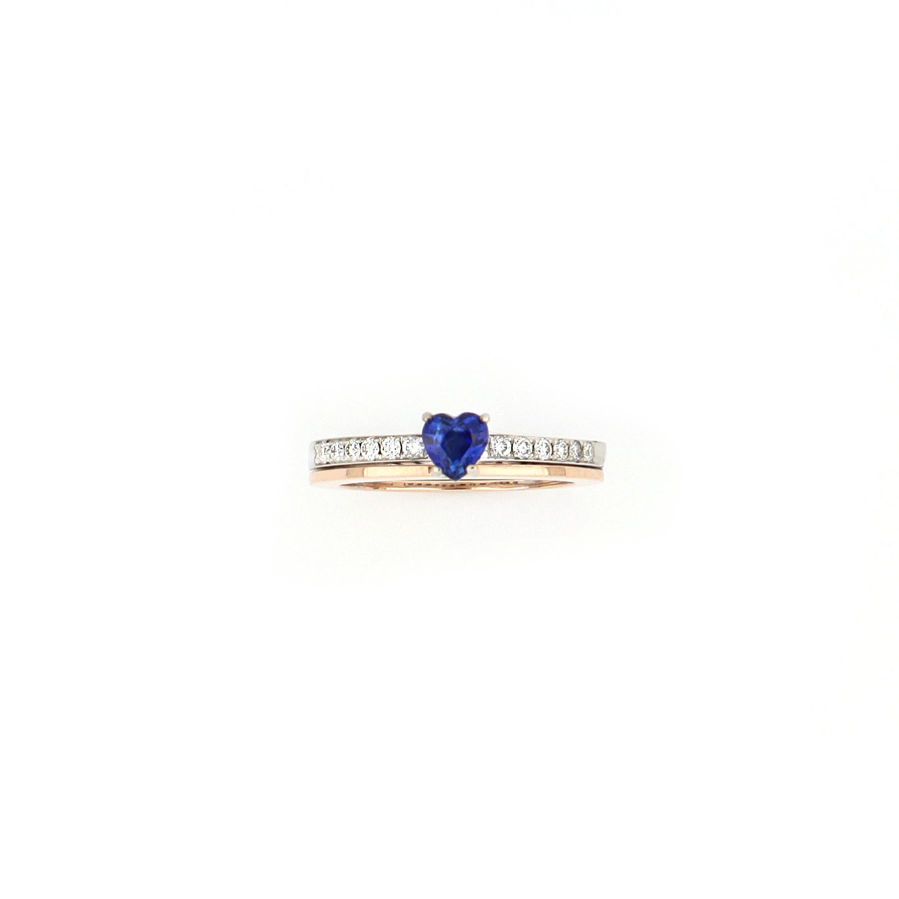 For Sale:  Le Secret Ring with Heart Cut Sapphire and Diamonds 4
