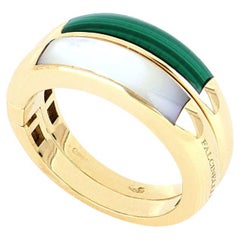 Le Secret Ring with Mother of Pearl and Malachite