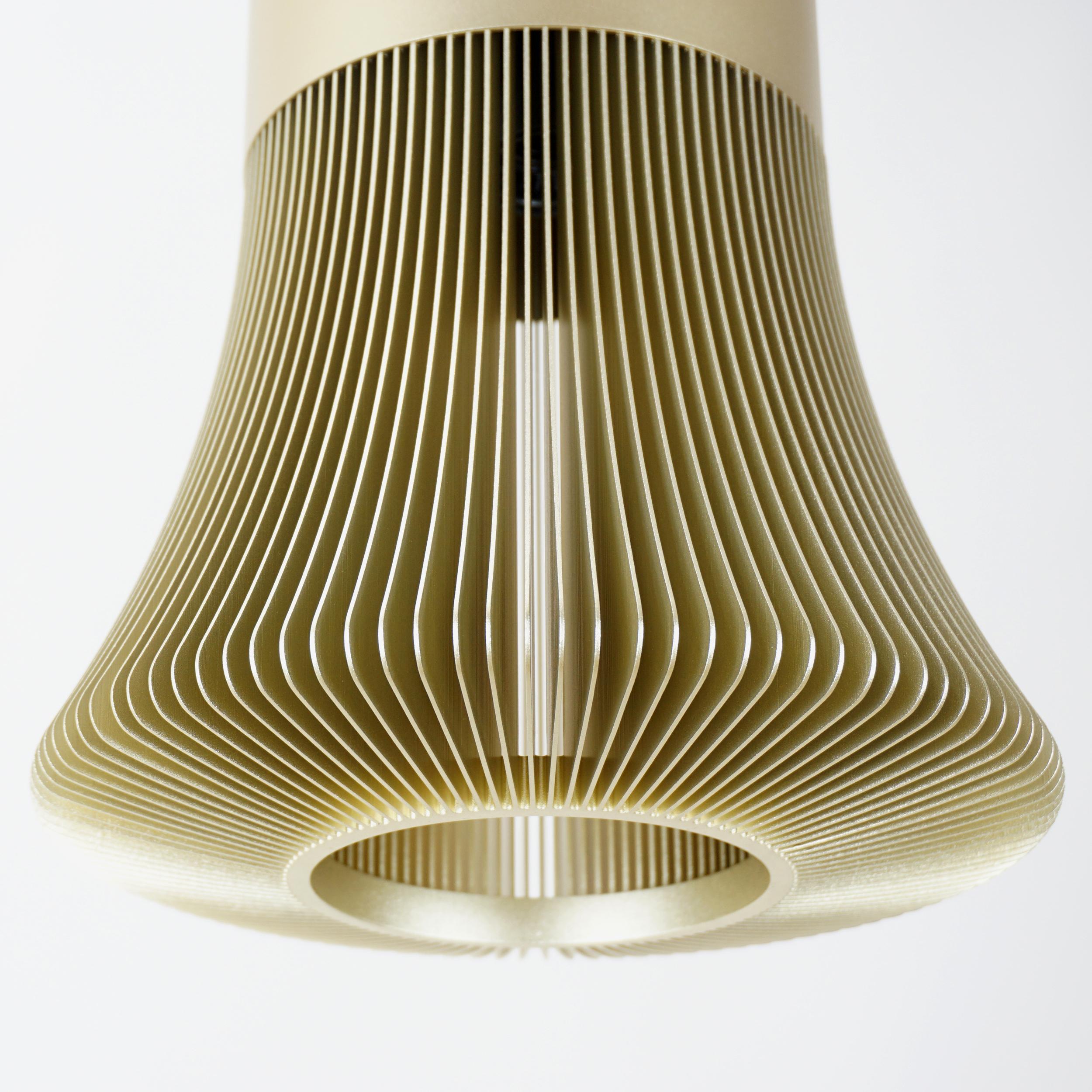 British Le Sergent Pendant Lamp Anodized Aluminum in Gold Color by Michael Young For Sale