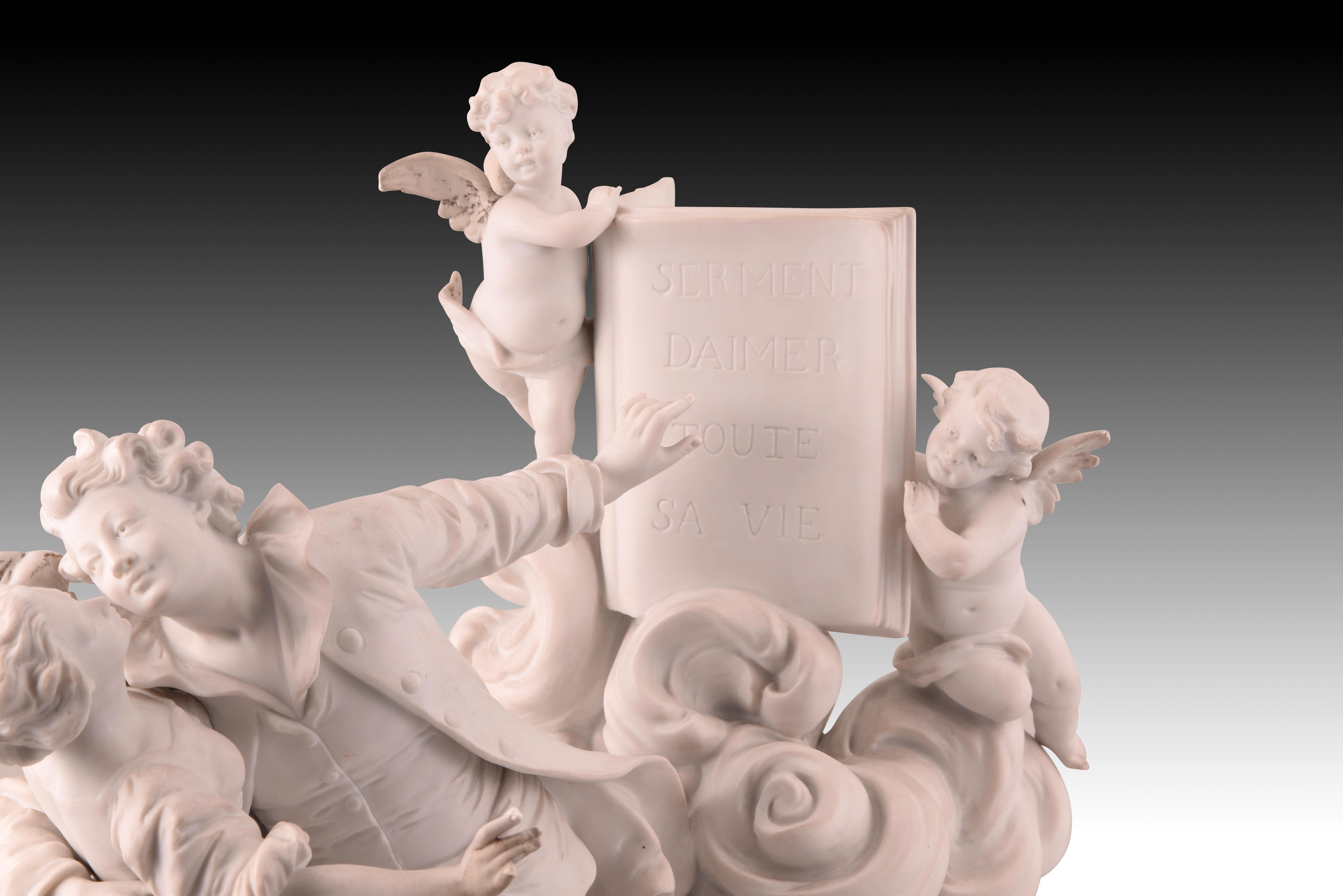 Other “Le Serment D'amour”, Centerpiece, Biscuit, Rudolstadt-Volkstedt, Germany, 19th 