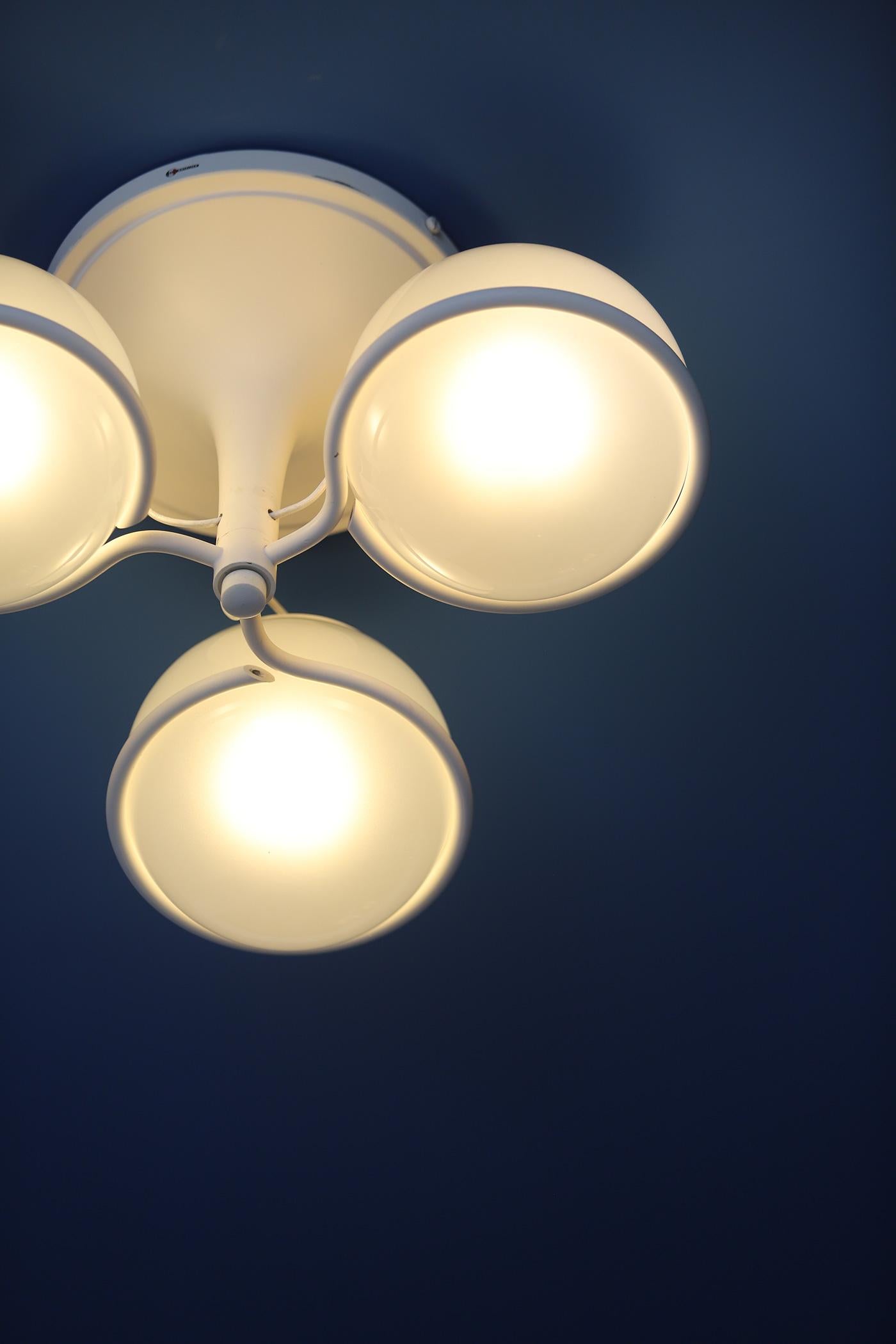 ' Le Sfere Plafone 2042/3  ceiling lamp by Gino Sarfatti for Arteluce 1960s For Sale 4