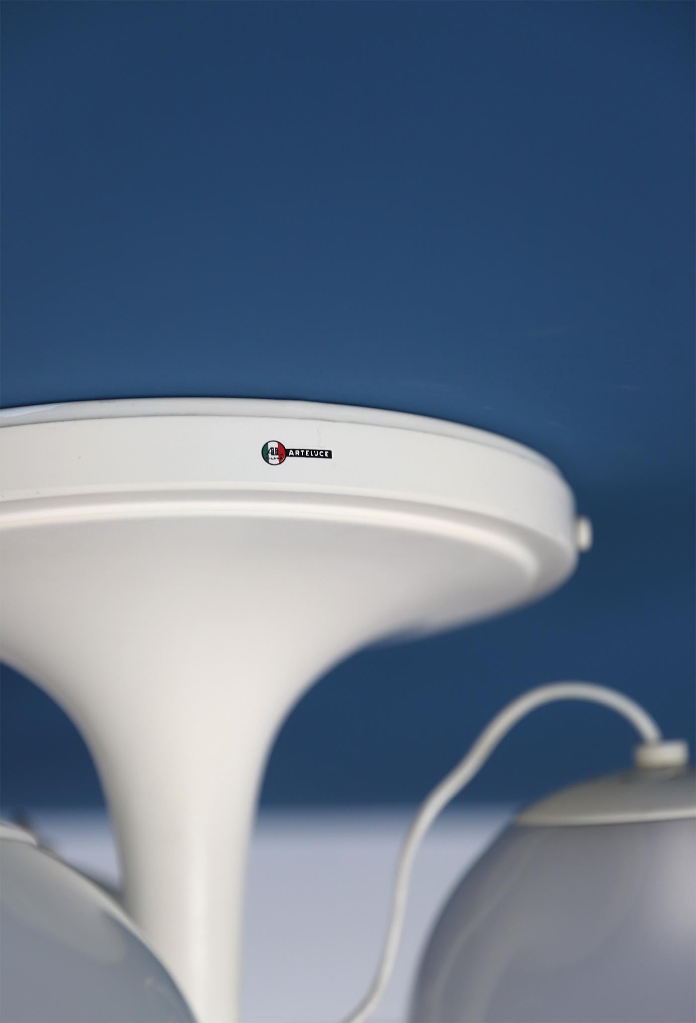 Mid-20th Century ' Le Sfere Plafone 2042/3  ceiling lamp by Gino Sarfatti for Arteluce 1960s For Sale