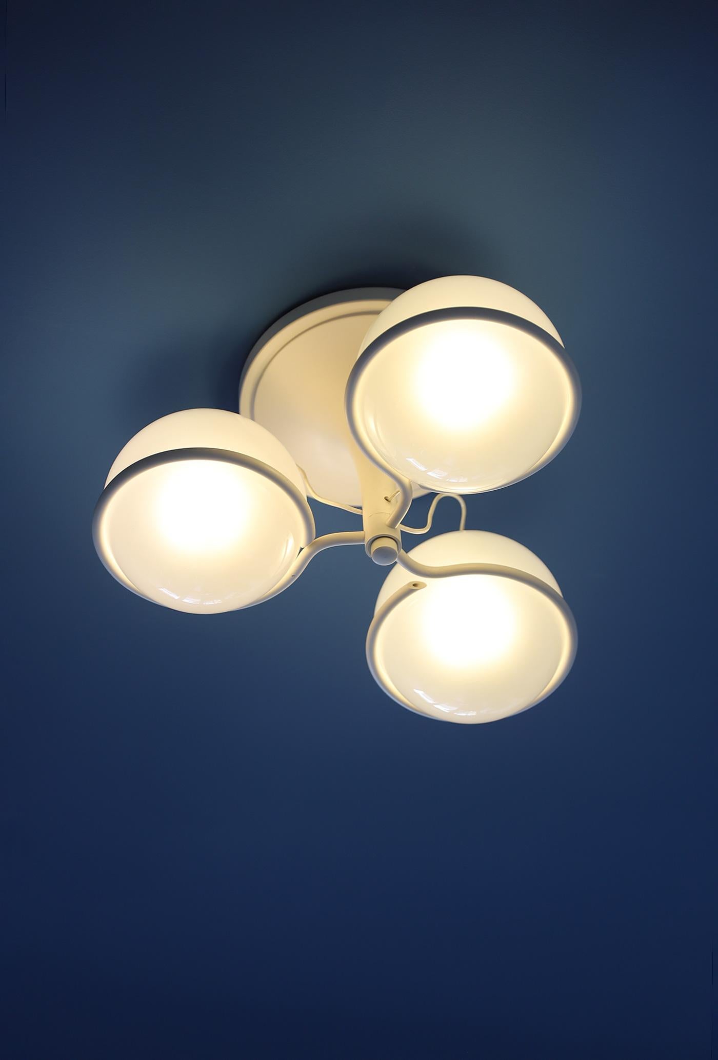 Metal ' Le Sfere Plafone 2042/3  ceiling lamp by Gino Sarfatti for Arteluce 1960s For Sale