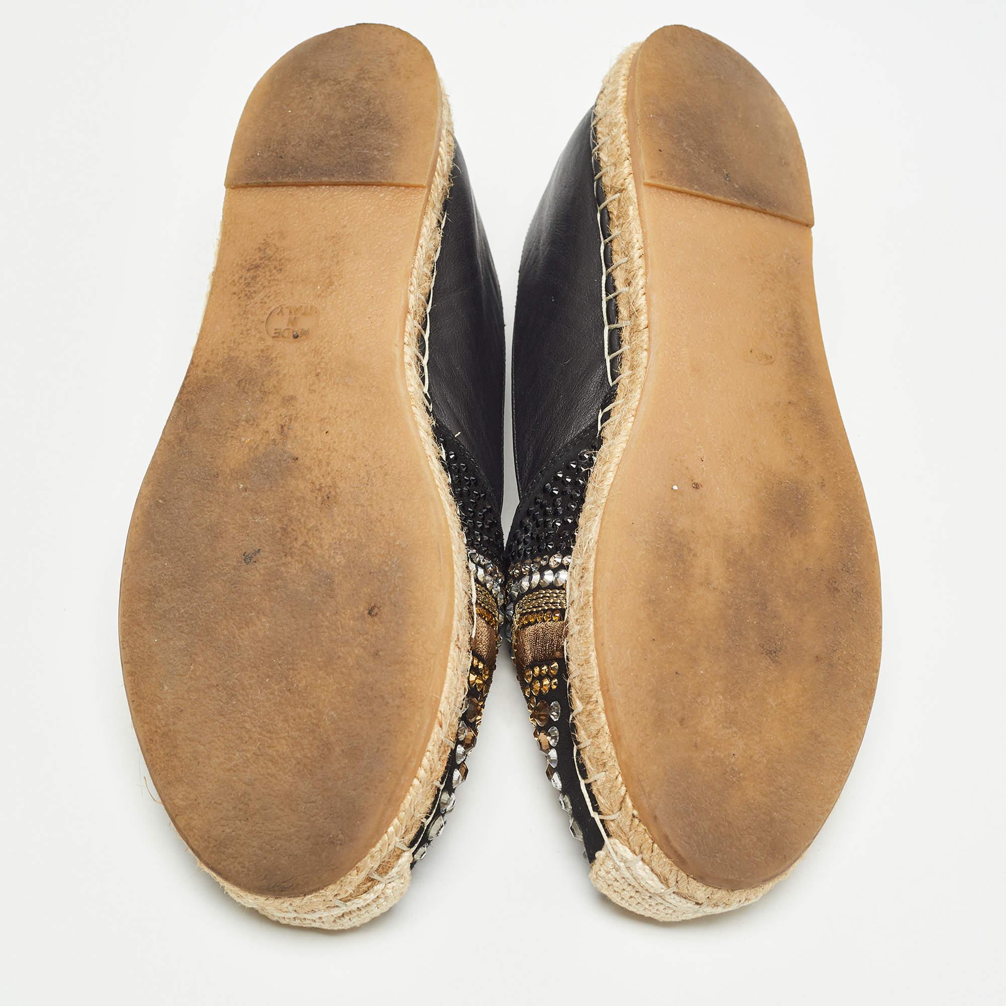 Le Silla - Pelle nera e pelle scamosciata impreziosita - Appartamenti Espadrille Taglia 37 in vendita 1