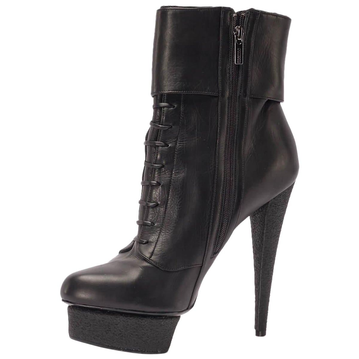 Le Silla - Bottines à plateforme en cuir noir avec boucles - Taille UK 5.5