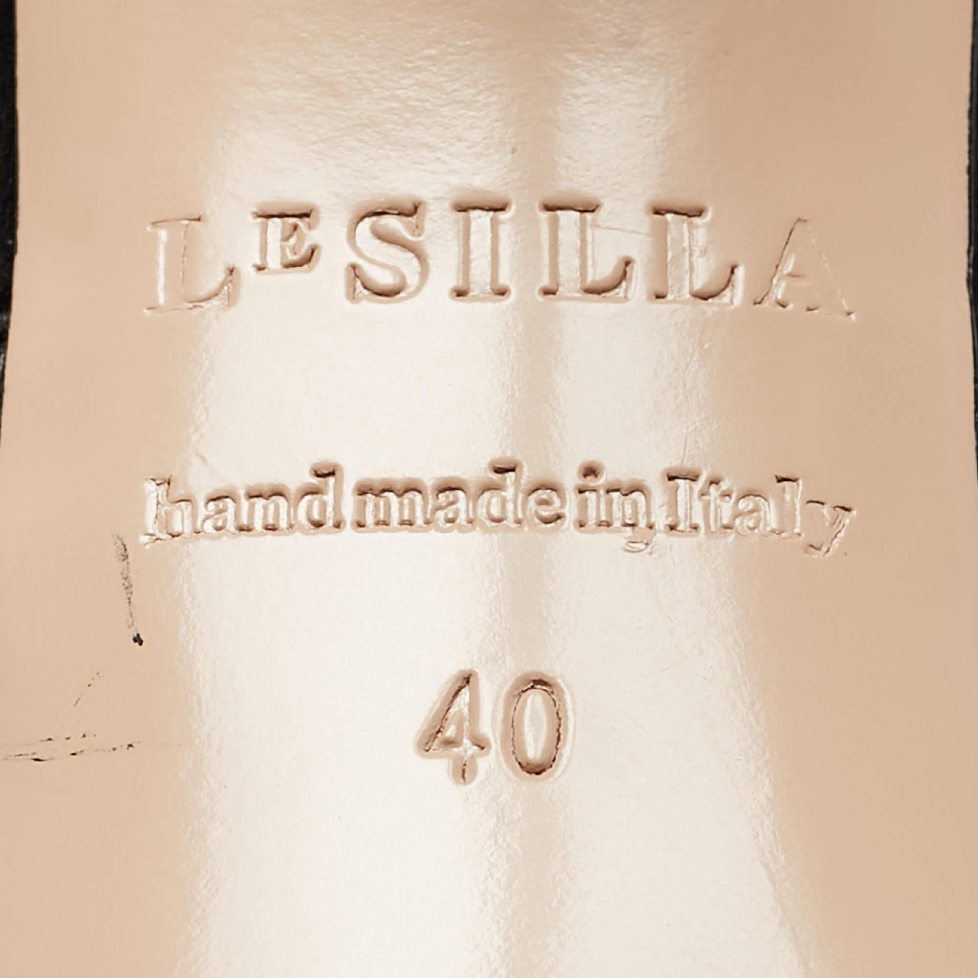 Le Silla Black Leather Minerva Strappy Sandals Size 40 8