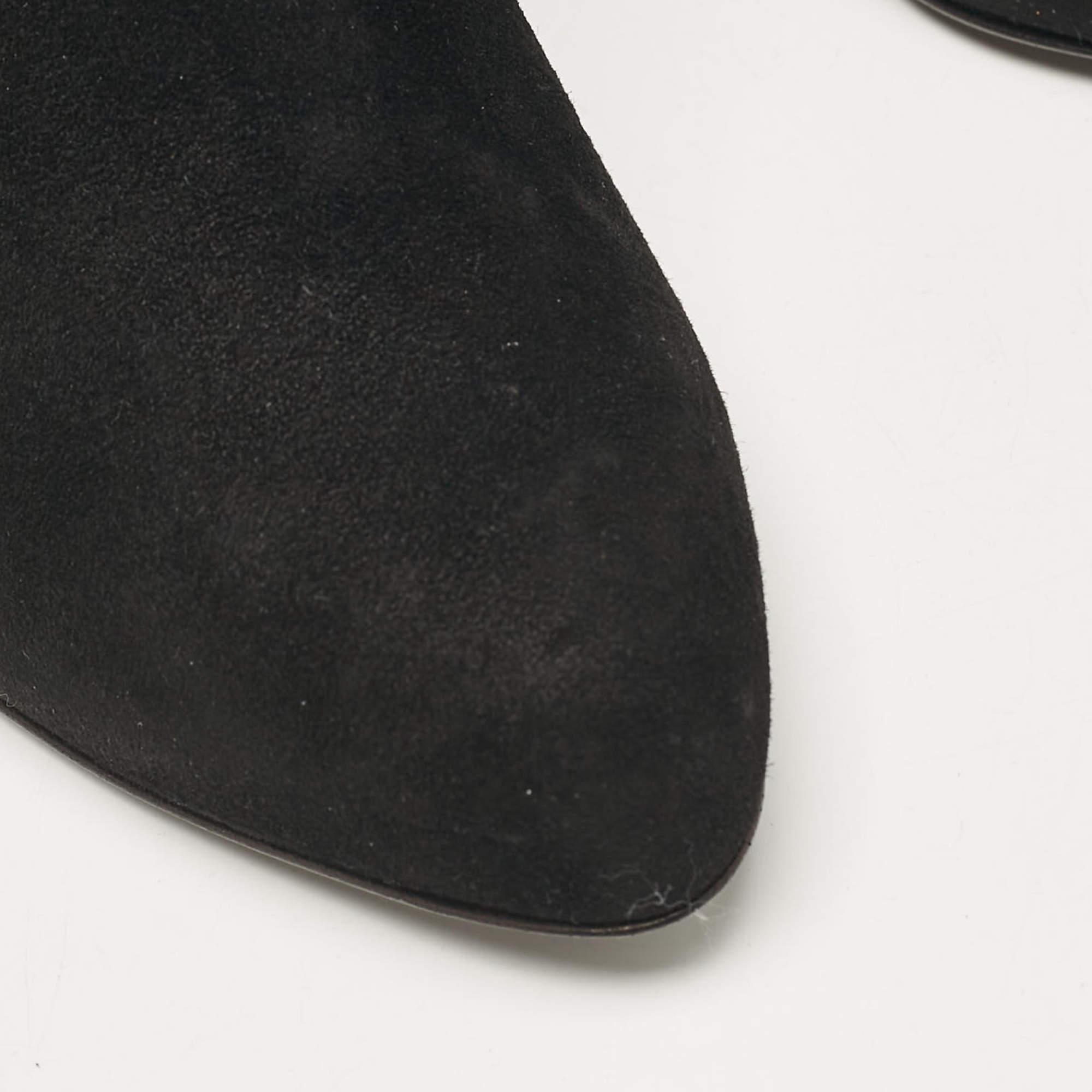 Le Silla Bottes en daim noir Taille 41 en vente 2